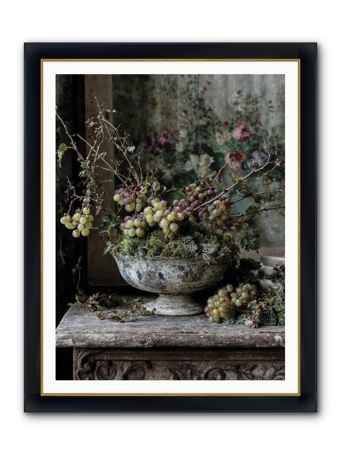 Beatrix Framed Print - Wide Black w/Gold 36x48