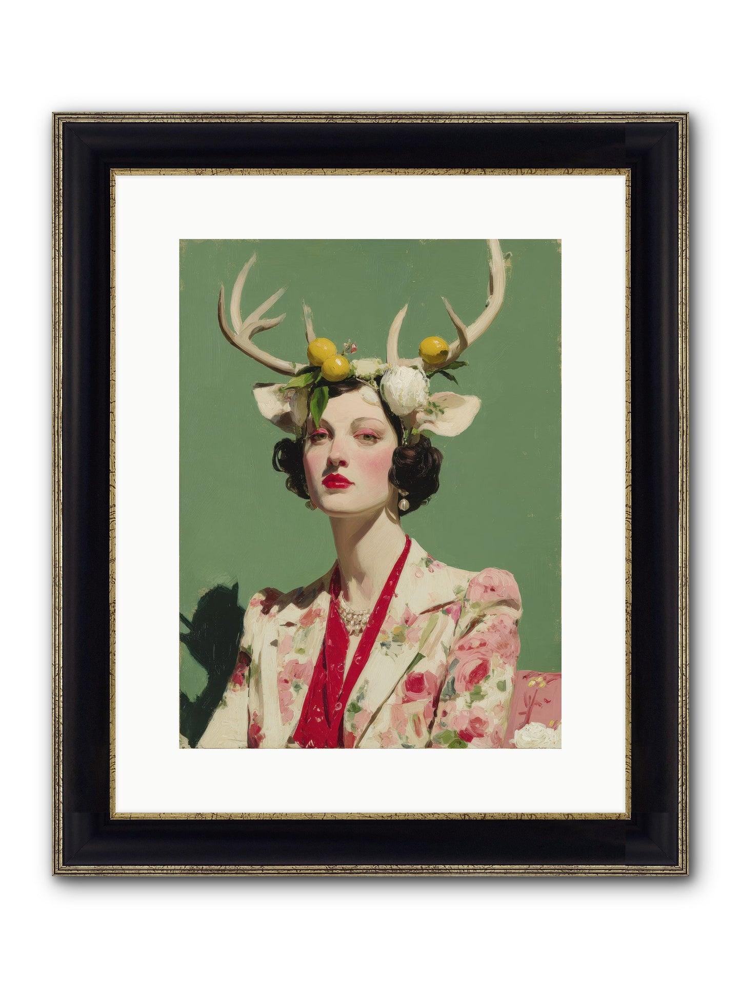 Beauty Required Imagination Framed Print - Black & Gold 12x16
