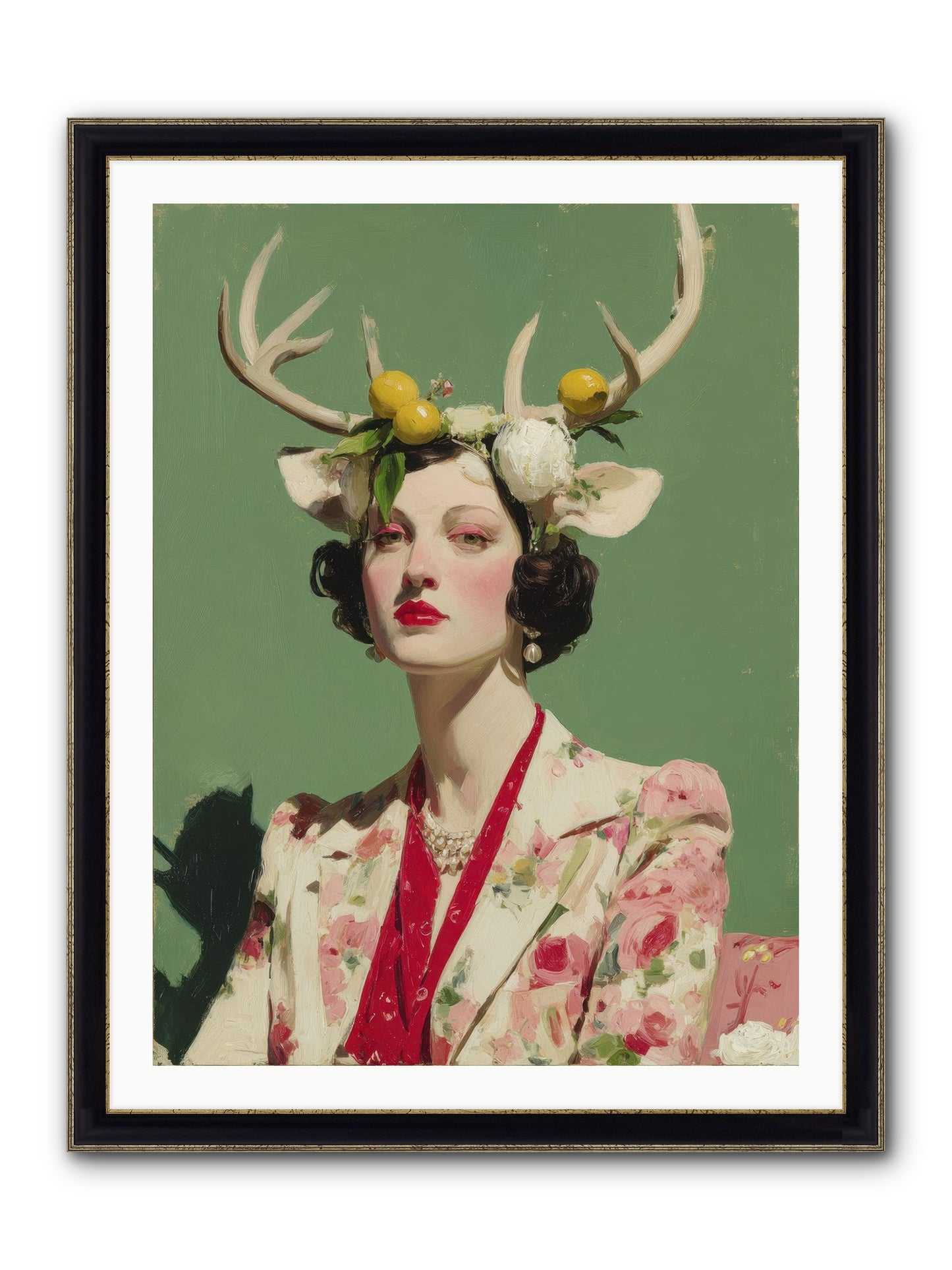 Beauty Required Imagination Framed Print - Black & Gold 30x40