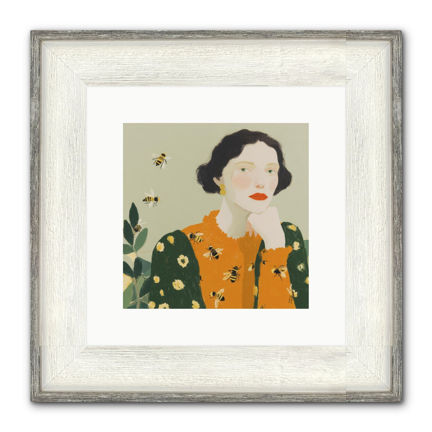 Beekeeper's Secret Joy Framed Print - Driftwood White 10x10