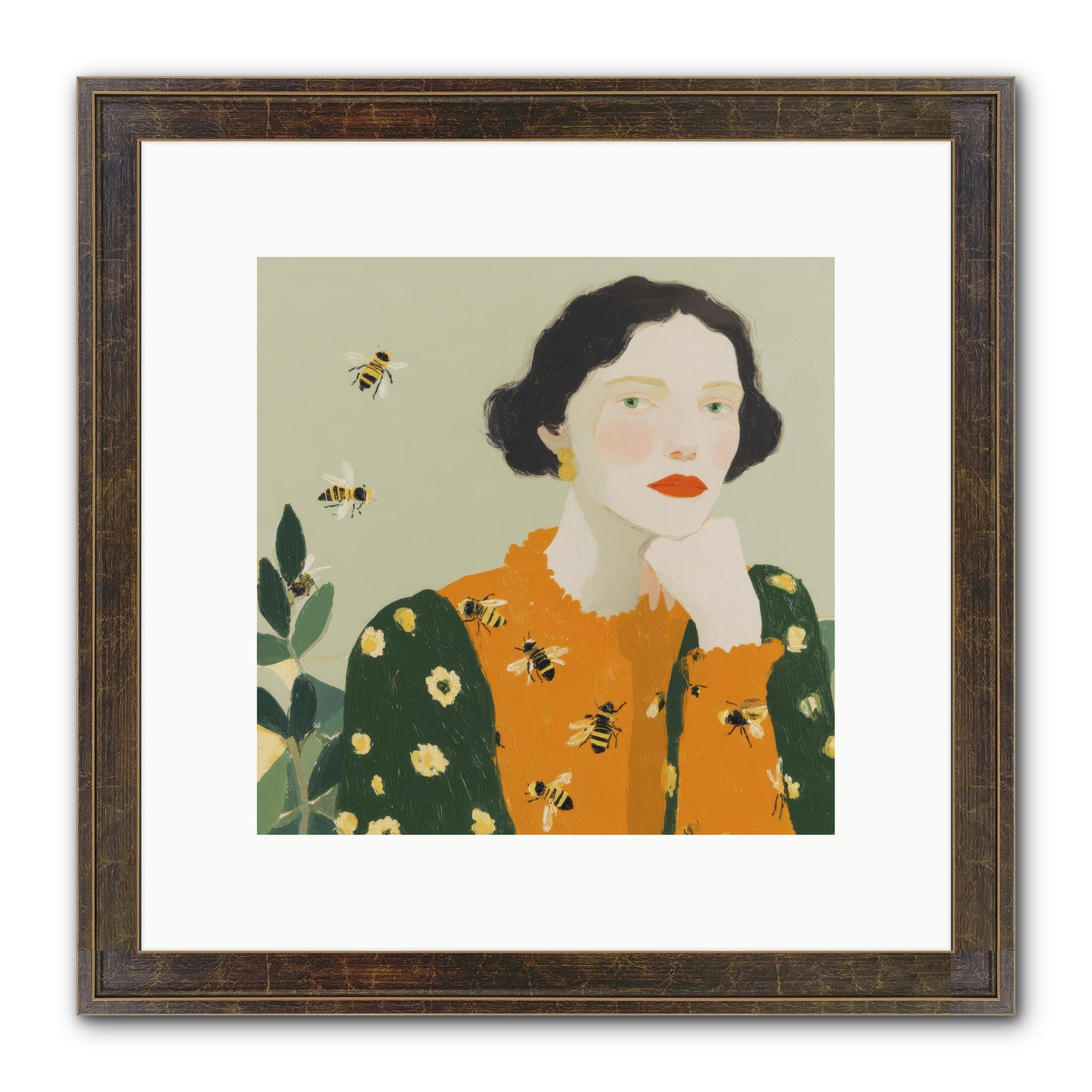 Beekeeper's Secret Joy Framed Print - Slimwoods Black/Gold 10x10
