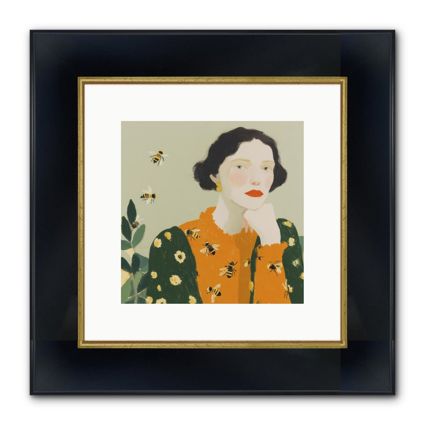 Beekeeper's Secret Joy Framed Print - Wide Black w/Gold 10x10
