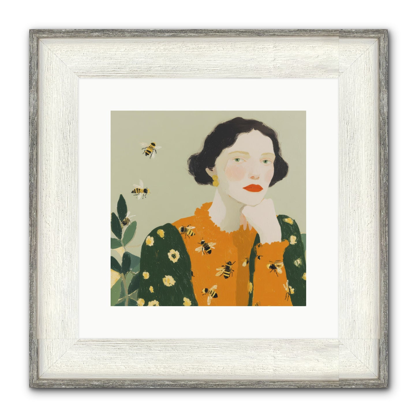 Beekeeper's Secret Joy Framed Print - Driftwood White 12x12