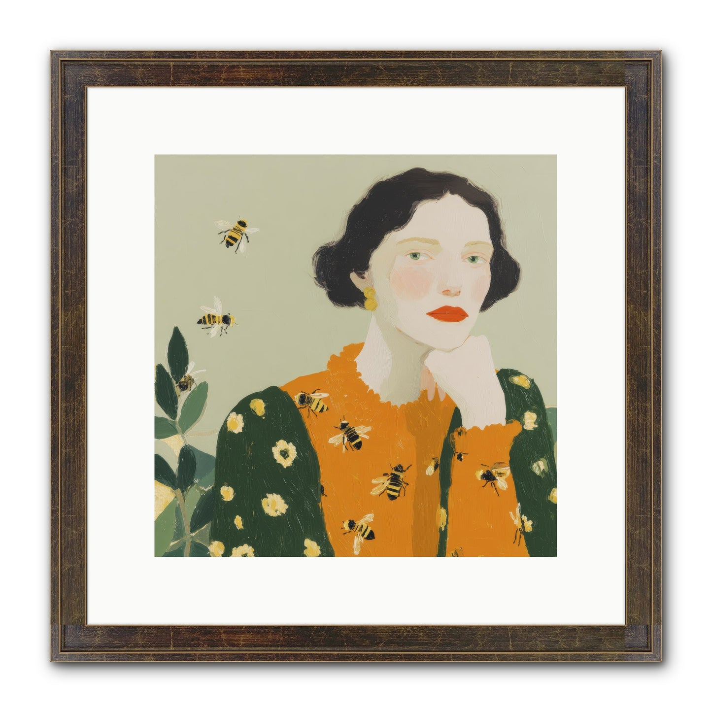 Beekeeper's Secret Joy Framed Print - Slimwoods Black/Gold 12x12