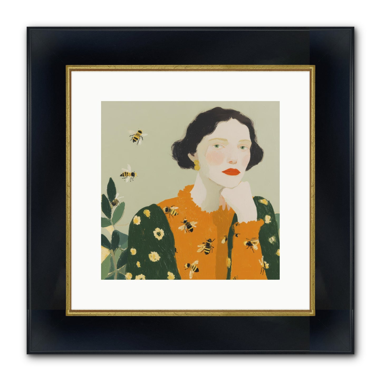 Beekeeper's Secret Joy Framed Print - Wide Black w/Gold 12x12