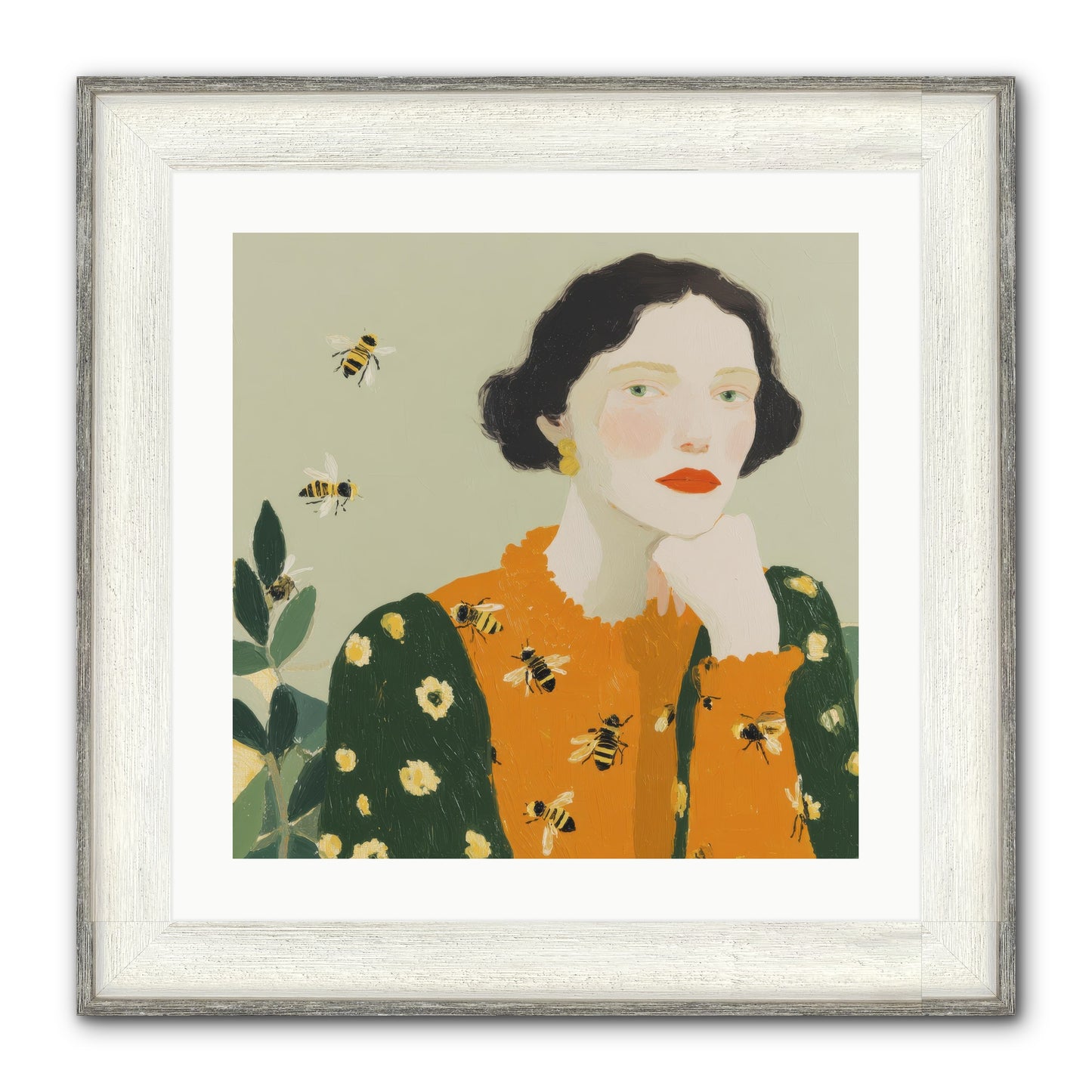 Beekeeper's Secret Joy Framed Print - Driftwood White 20x20