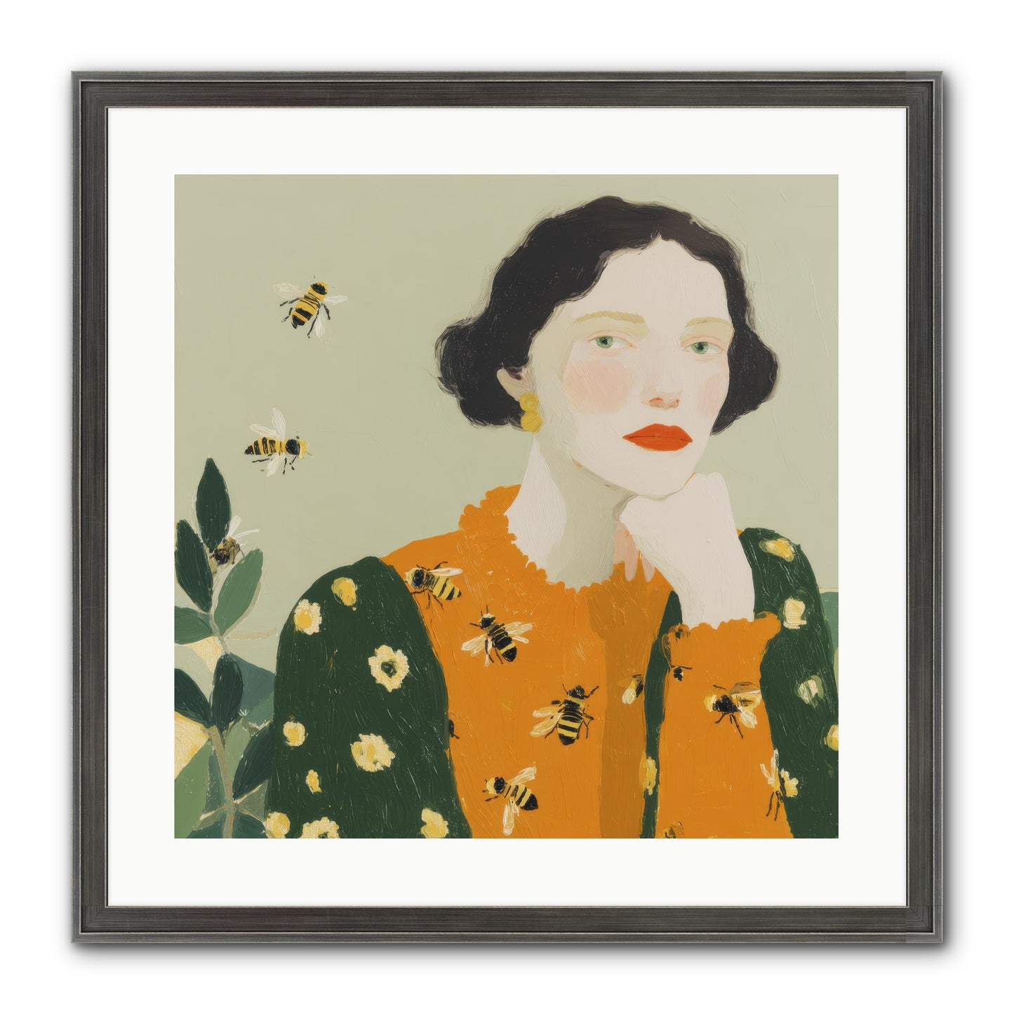 Beekeeper's Secret Joy Framed Print - Slimwoods Black/Silver 20x20