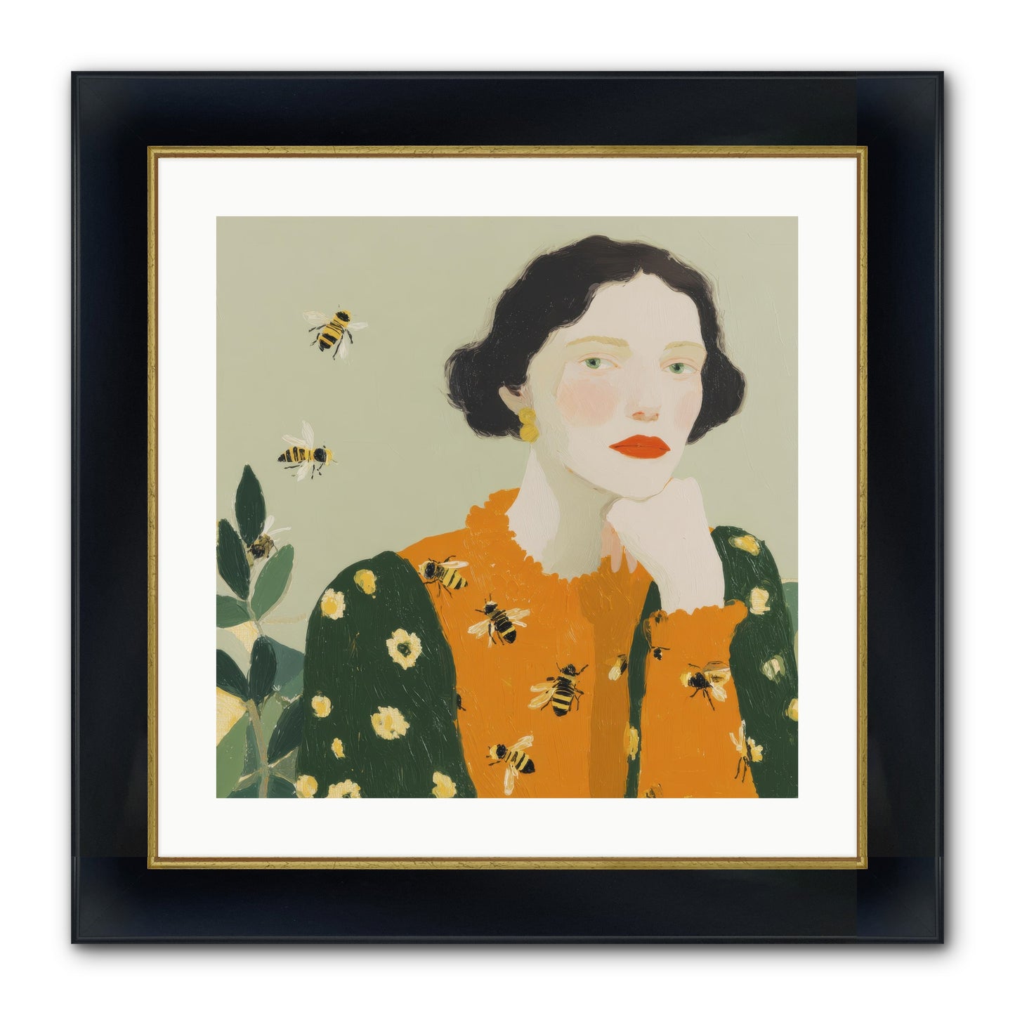 Beekeeper's Secret Joy Framed Print - Wide Black w/Gold 20x20