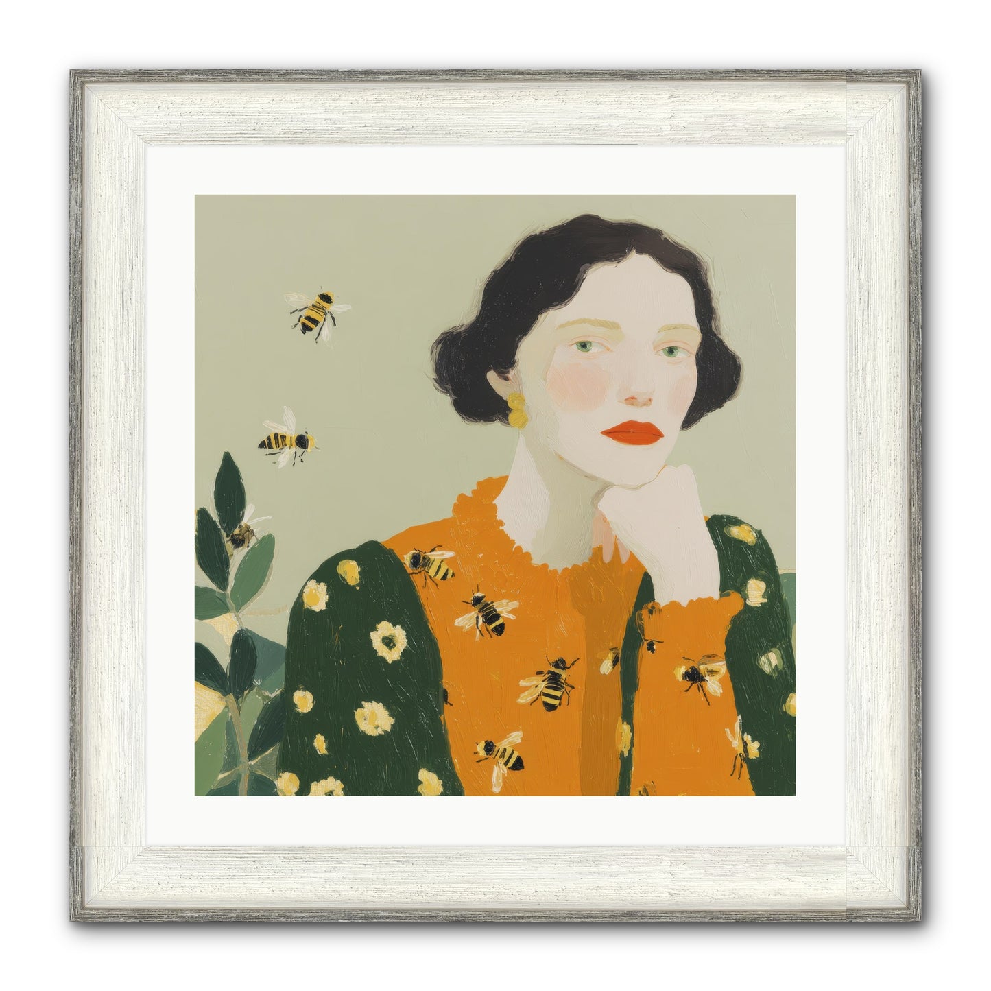 Beekeeper's Secret Joy Framed Print - Driftwood White 24x24