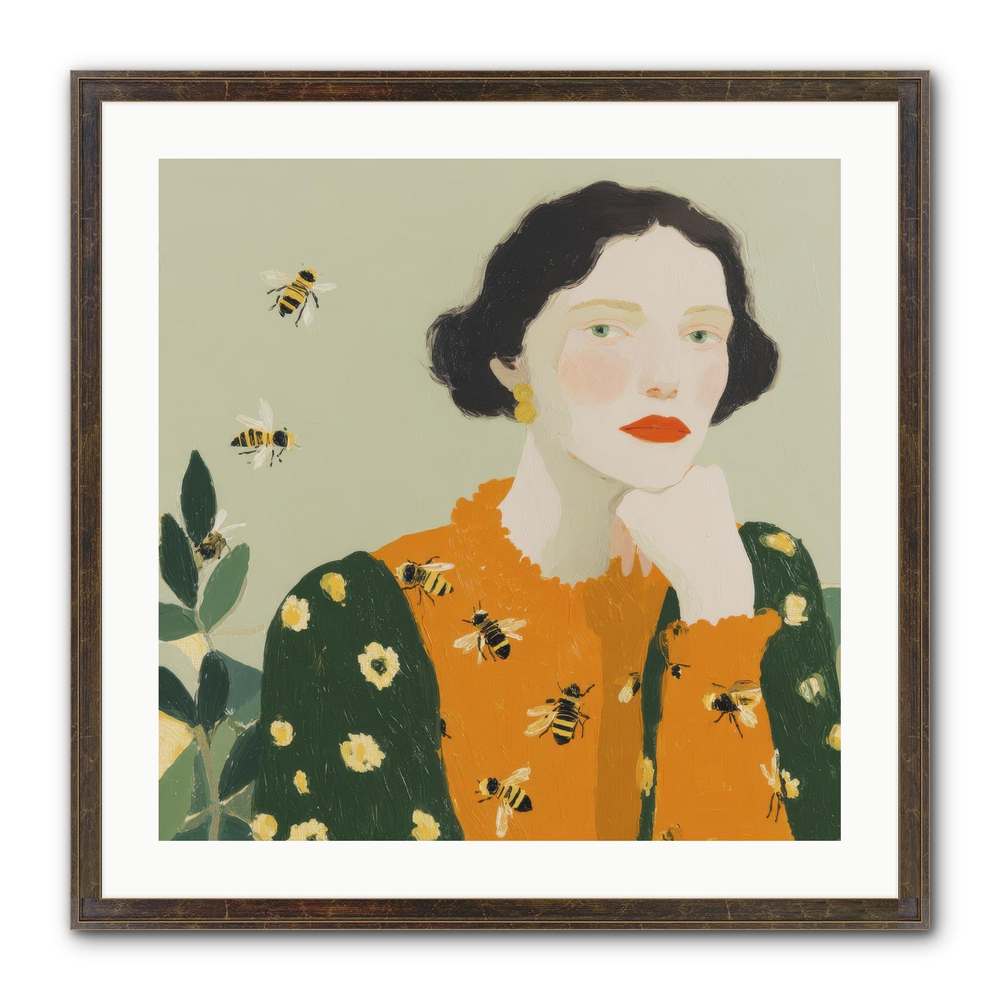 Beekeeper's Secret Joy Framed Print - Slimwoods Black/Gold 24x24