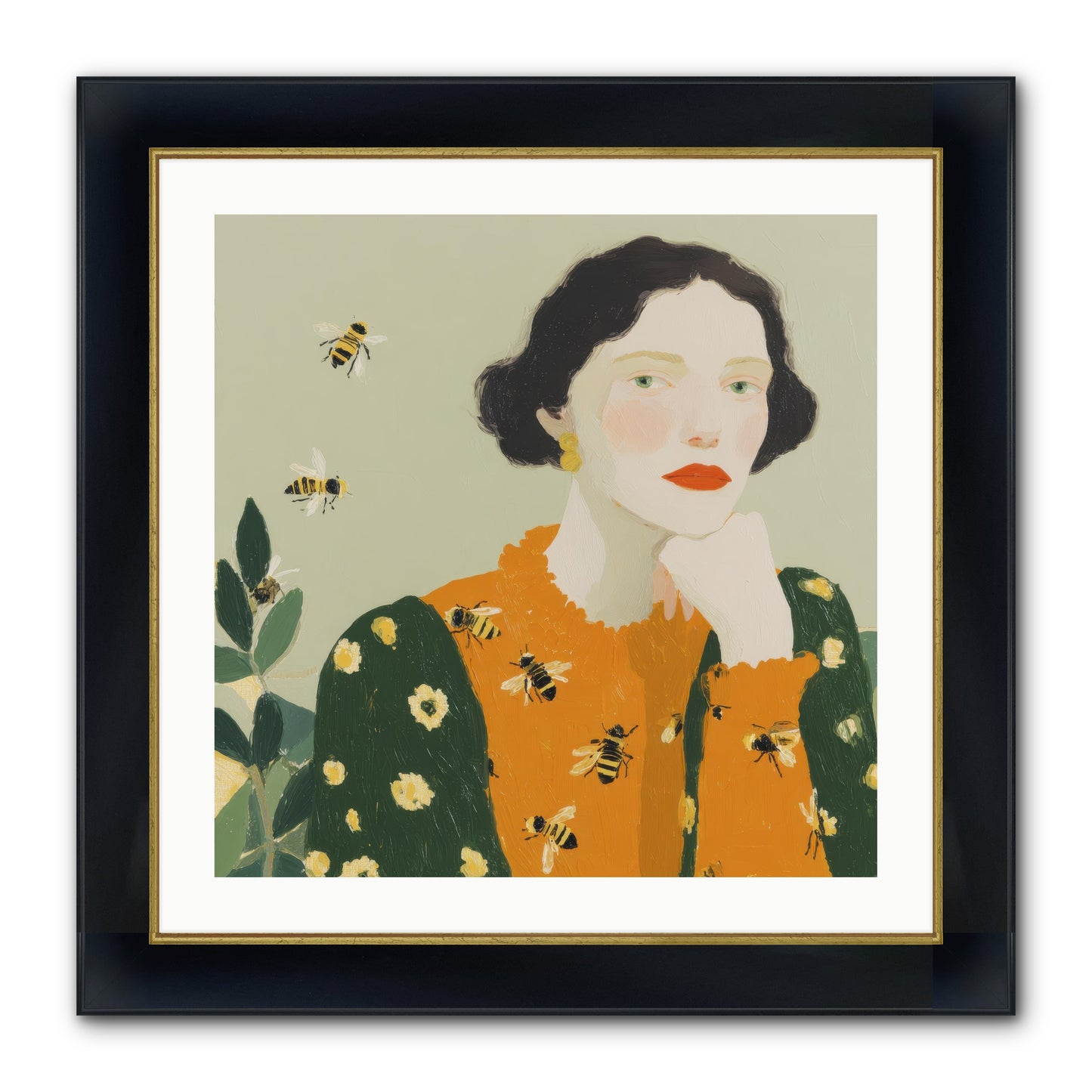 Beekeeper's Secret Joy Framed Print - Wide Black w/Gold 24x24