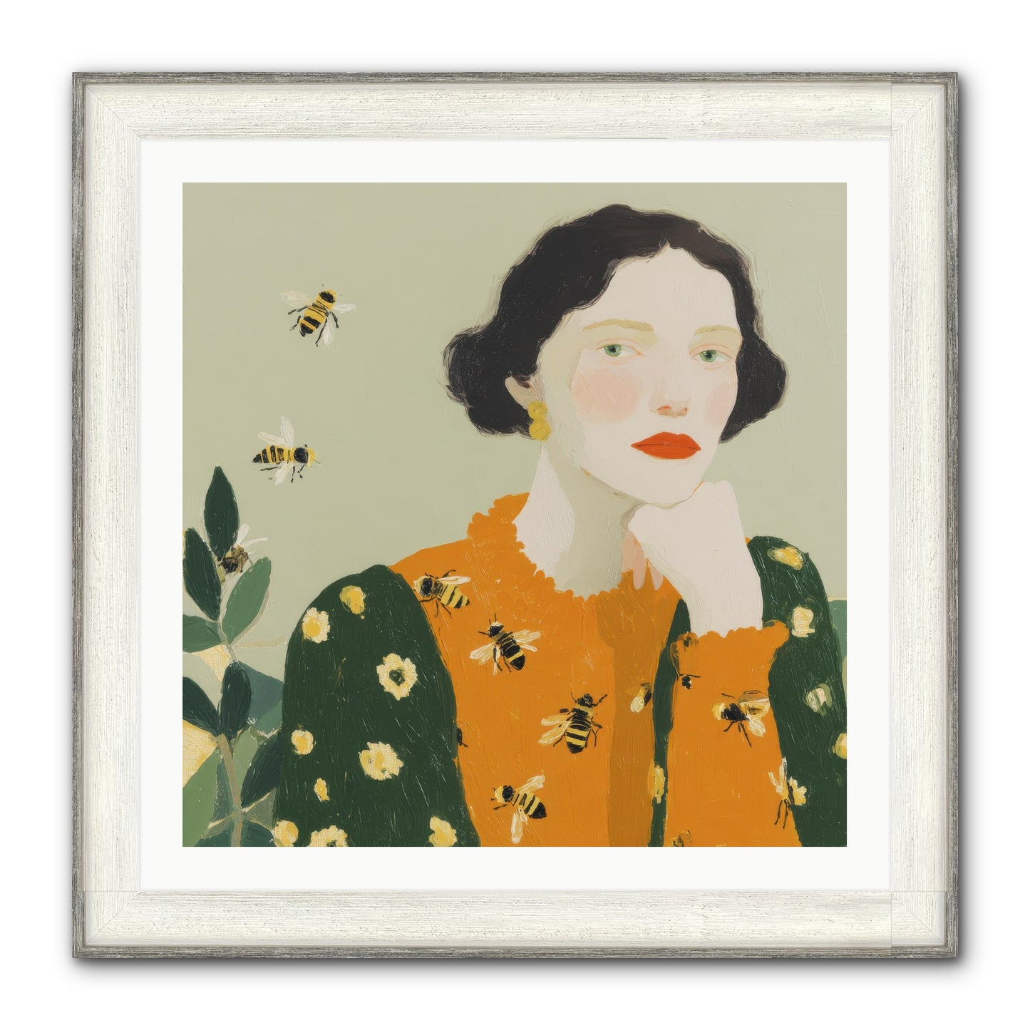 Beekeeper's Secret Joy Framed Print - Driftwood White 30x30