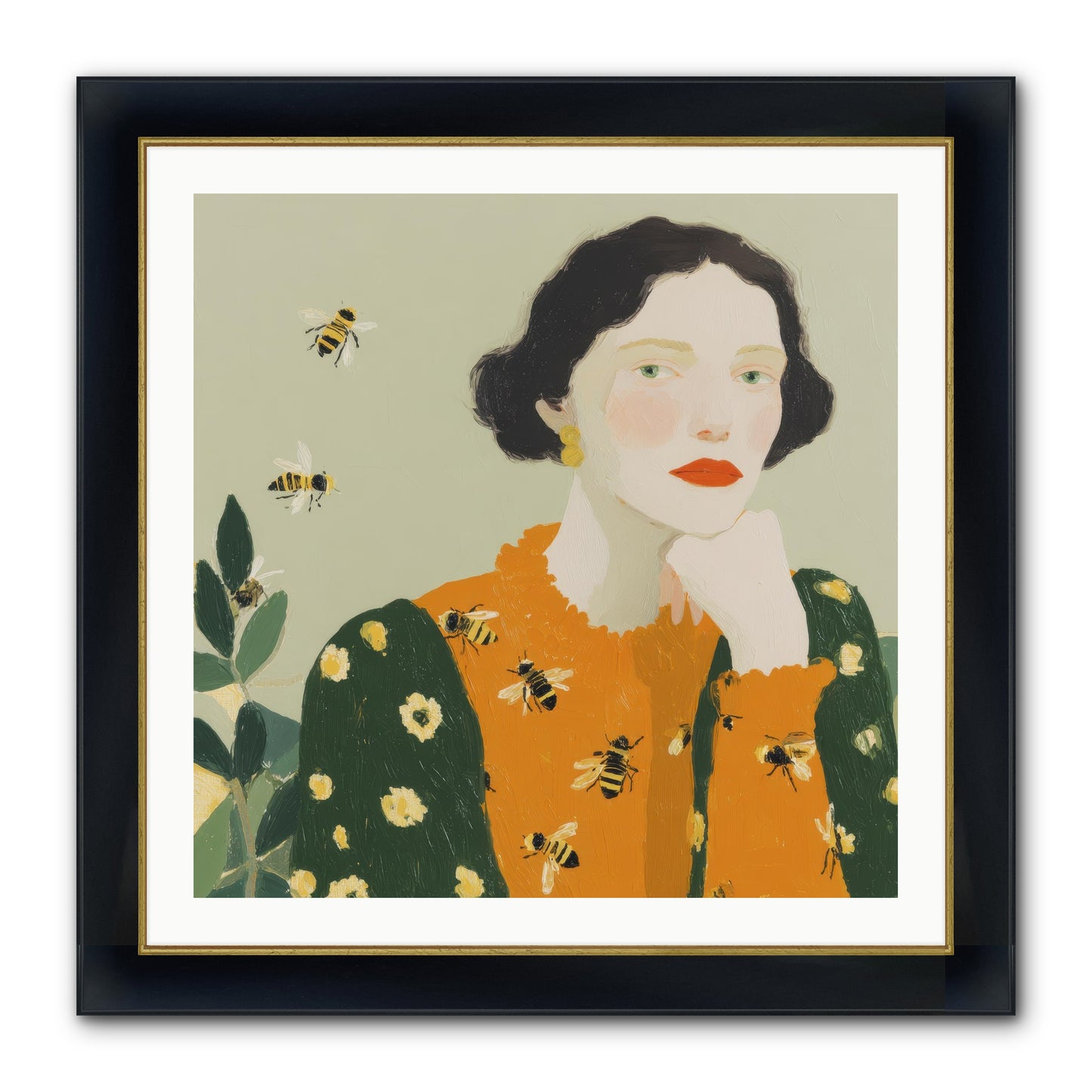 Beekeeper's Secret Joy Framed Print - Wide Black w/Gold 30x30