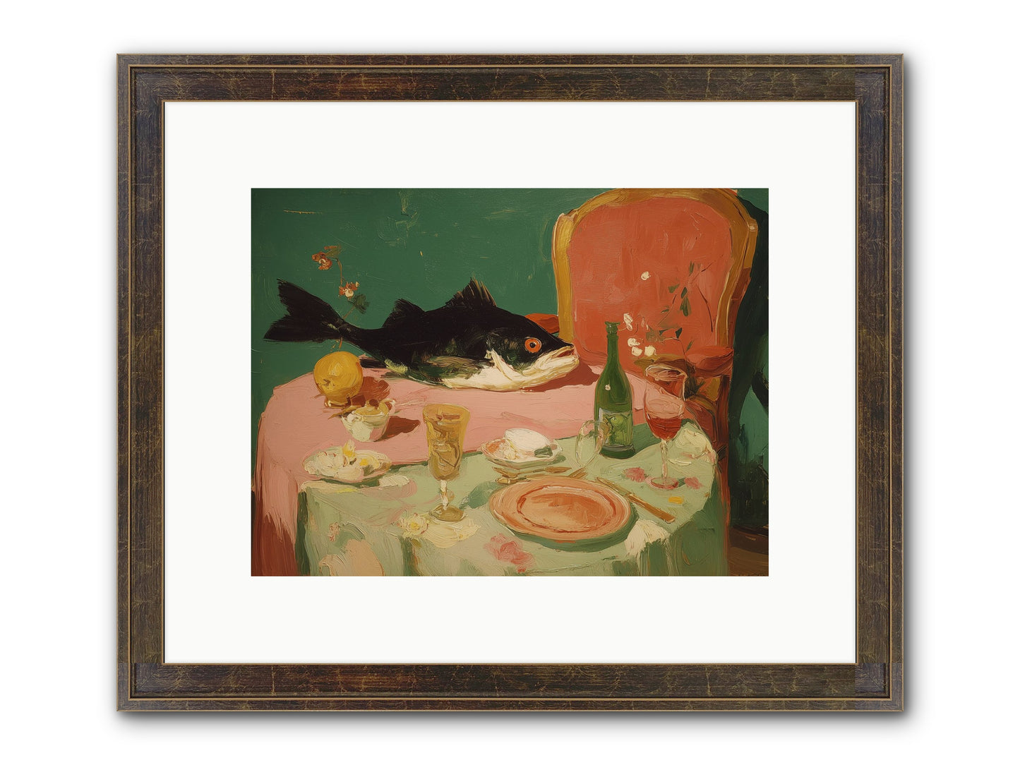 Before The Feast Framed Print - Slimwoods Black/Gold 12x9