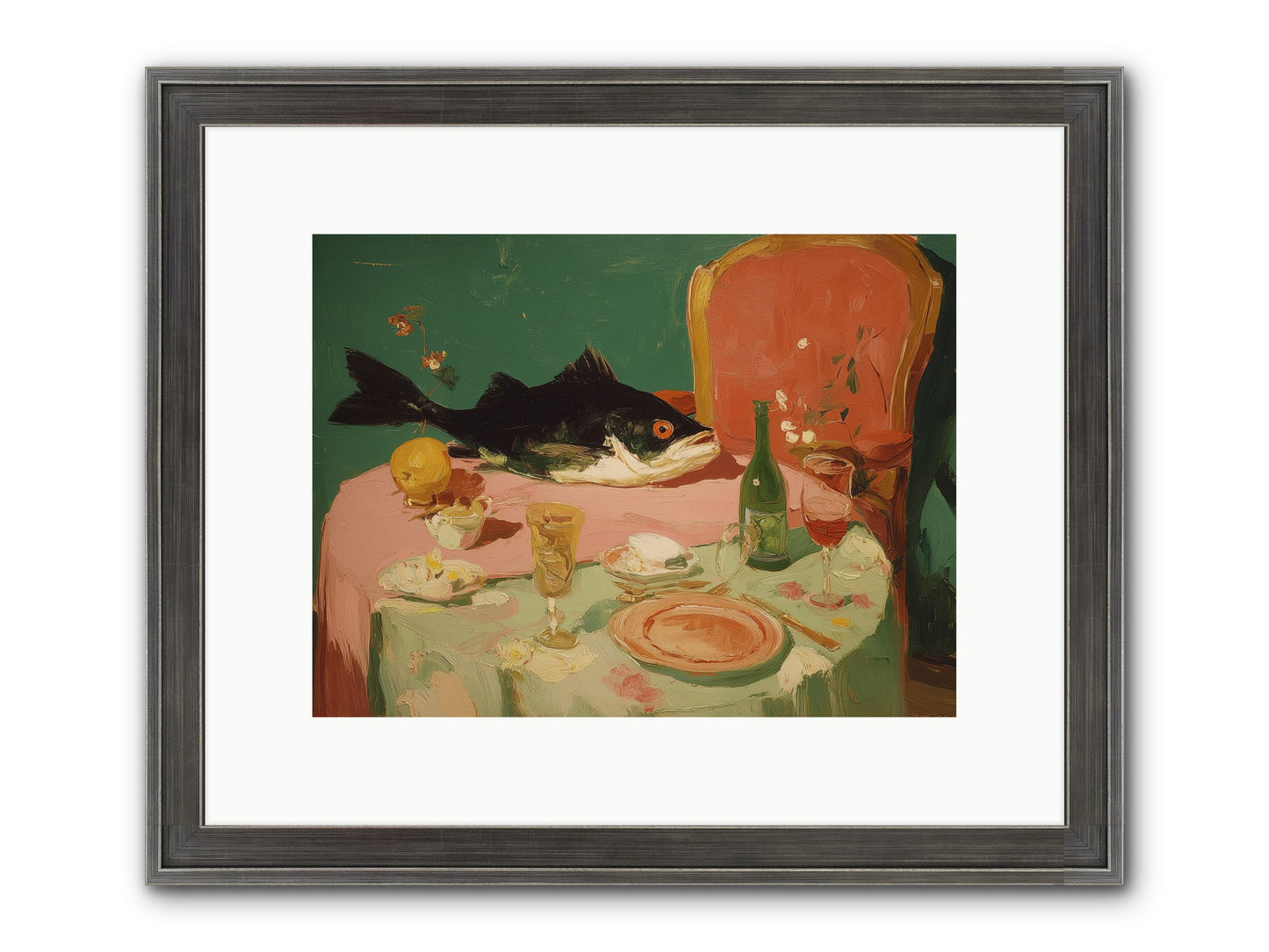 Before The Feast Framed Print - Slimwoods Black/Silver 12x9