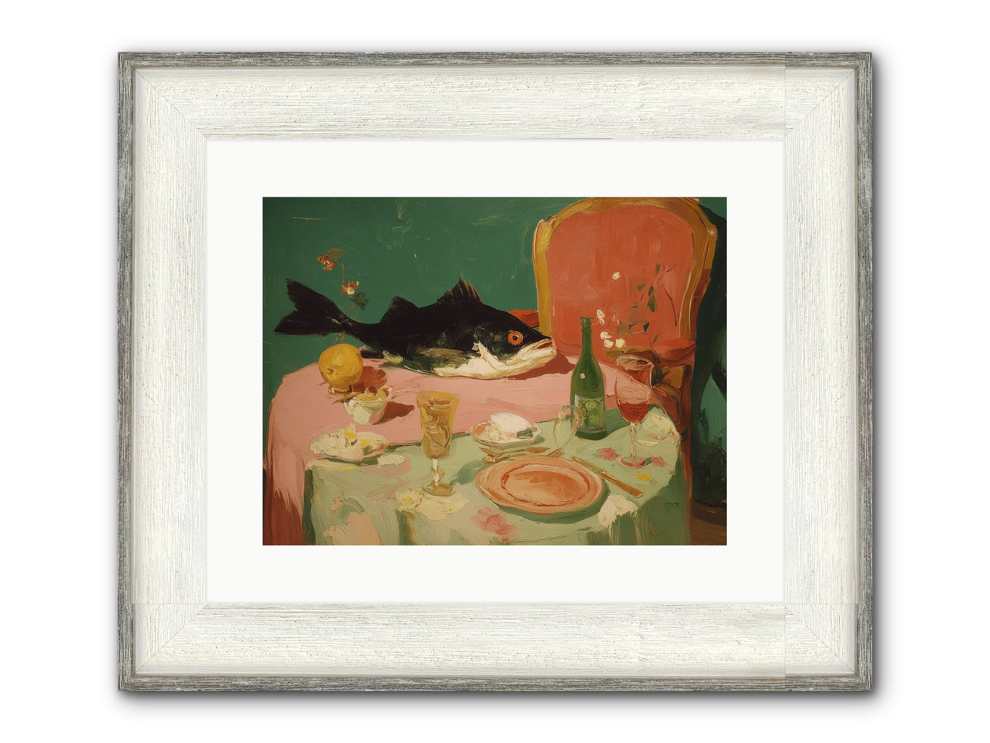 Before The Feast Framed Print - Driftwood White 16x12
