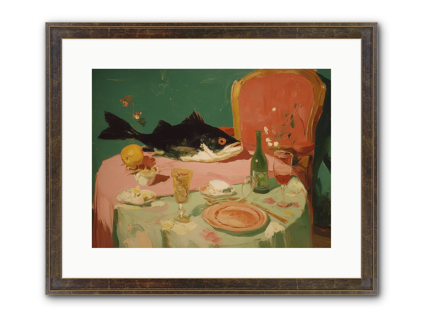 Before The Feast Framed Print - Slimwoods Black/Gold 16x12