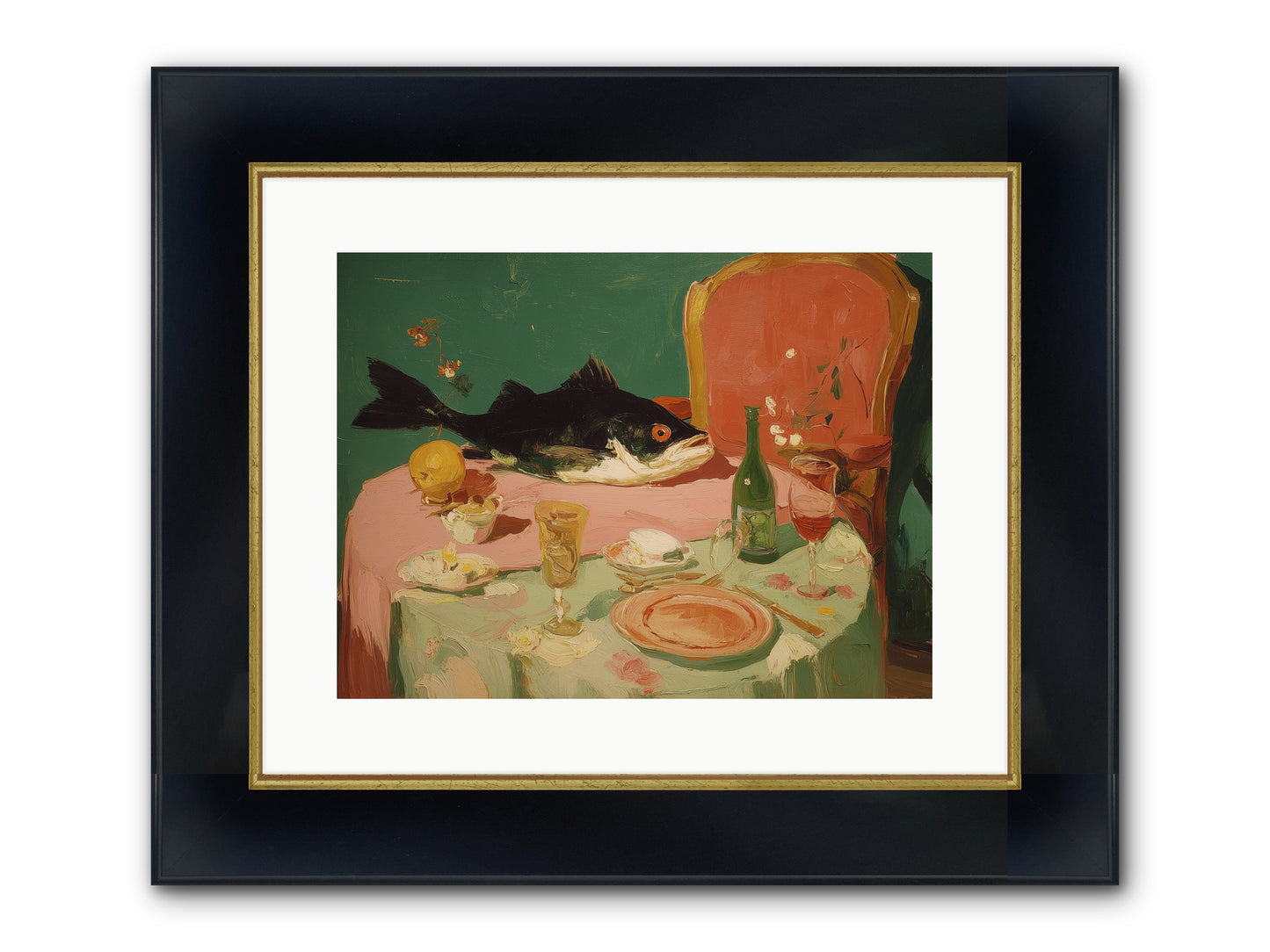 Before The Feast Framed Print - Wide Black w/Gold 16x12