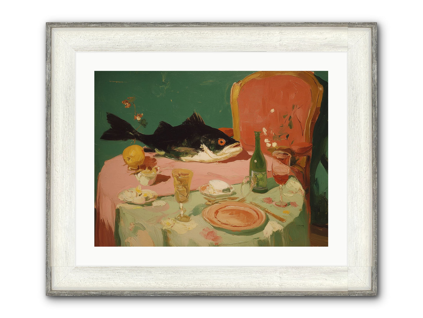 Before The Feast Framed Print - Driftwood White 24x18