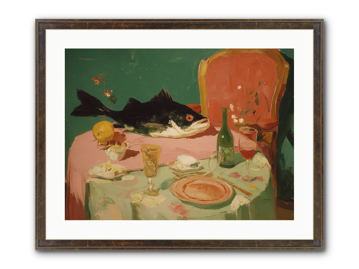 Before The Feast Framed Print - Slimwoods Black/Gold 24x18