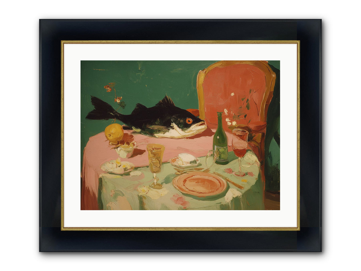 Before The Feast Framed Print - Wide Black w/Gold 24x18
