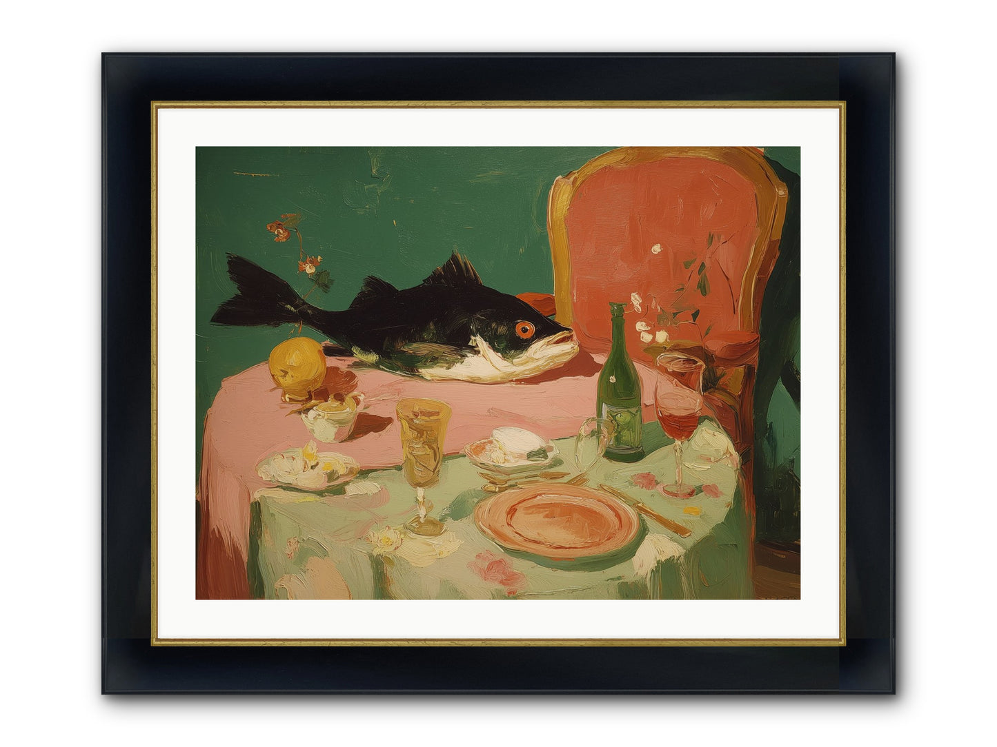 Before The Feast Framed Print - Wide Black w/Gold 32x24