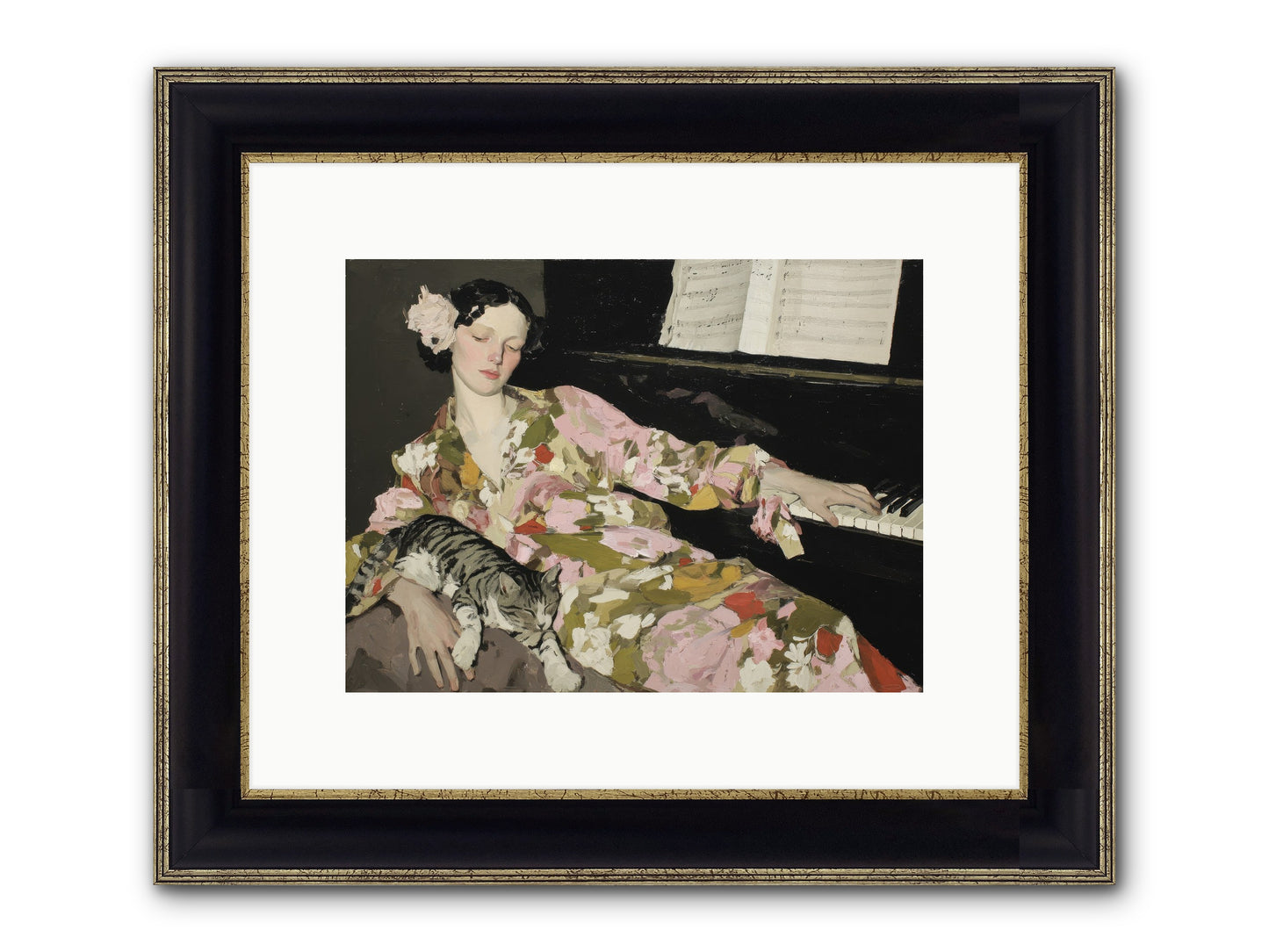 Before the Garden Woke Framed Print - Black & Gold 12x9