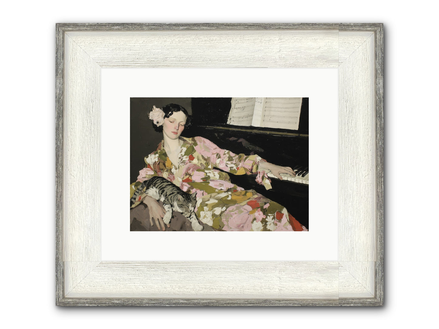 Before the Garden Woke Framed Print - Driftwood White 12x9