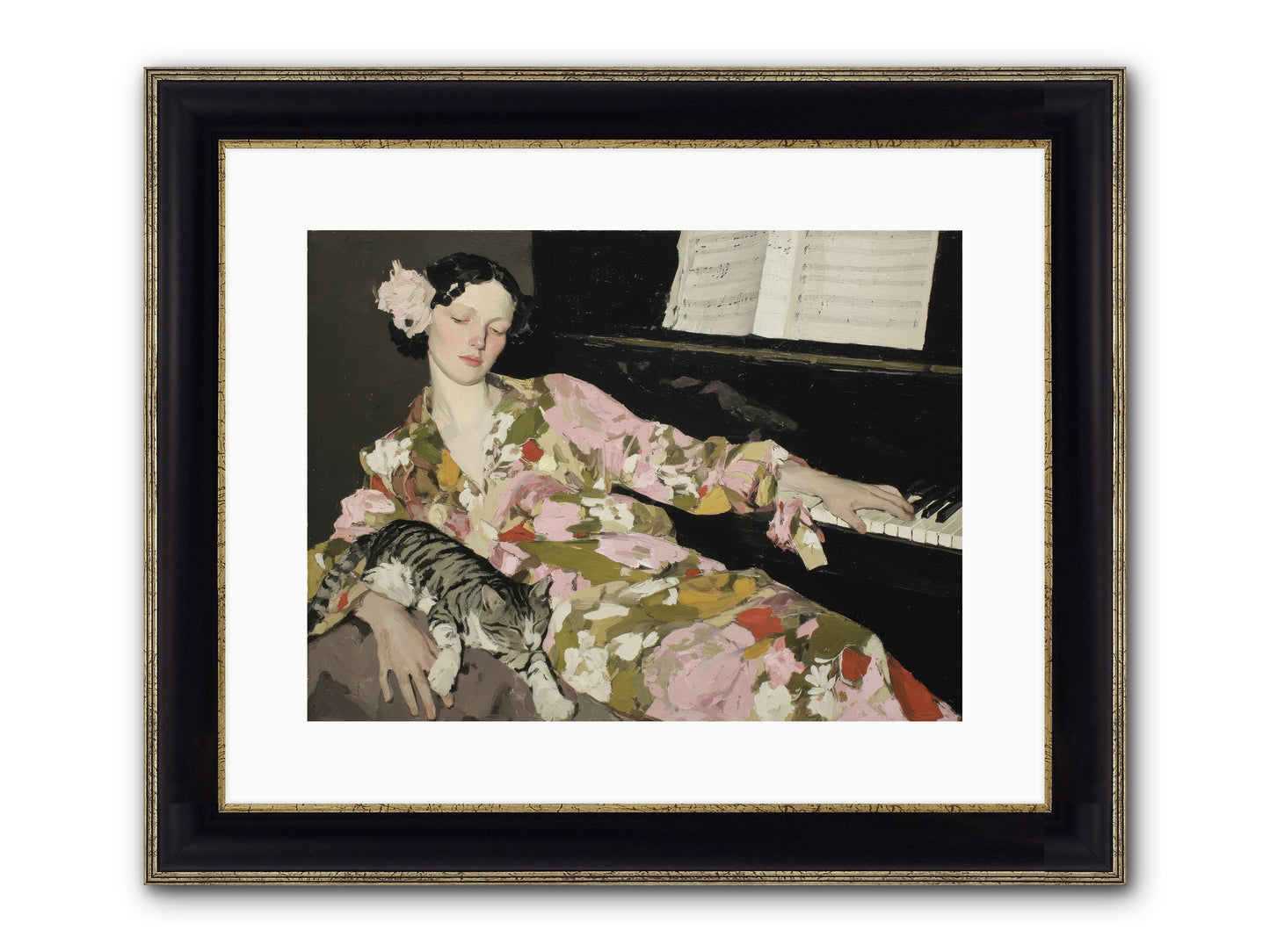 Before the Garden Woke Framed Print - Black & Gold 16x12