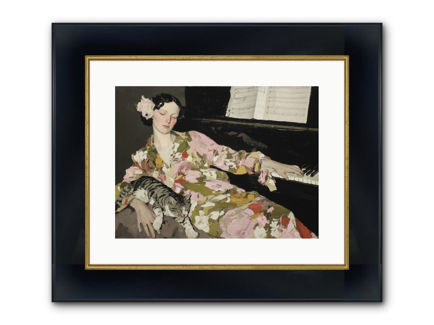 Before the Garden Woke Framed Print - Wide Black w/Gold 16x12