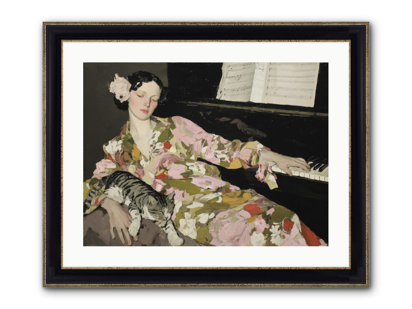 Before the Garden Woke Framed Print - Black & Gold 24x18