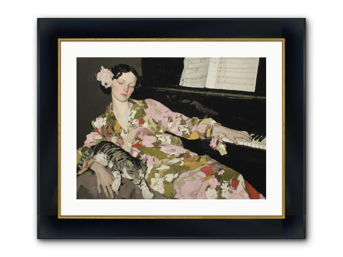 Before the Garden Woke Framed Print - Wide Black w/Gold 24x18