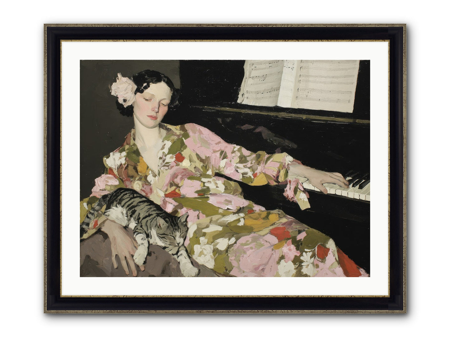 Before the Garden Woke Framed Print - Black & Gold 32x24