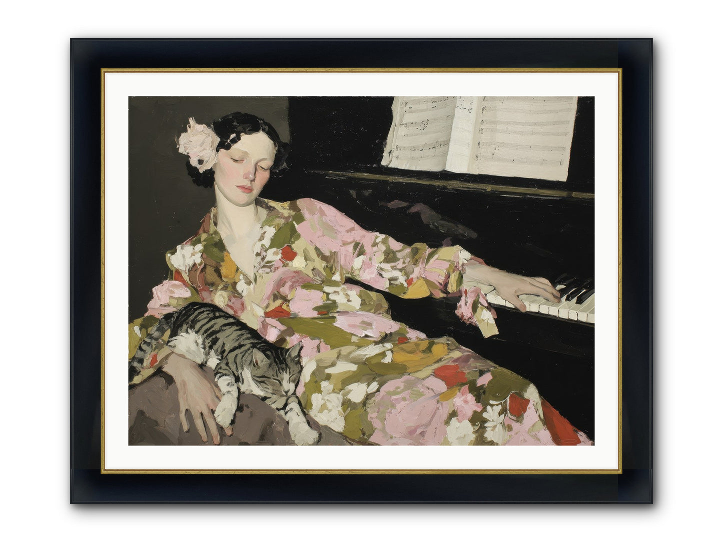 Before the Garden Woke Framed Print - Wide Black w/Gold 40x30