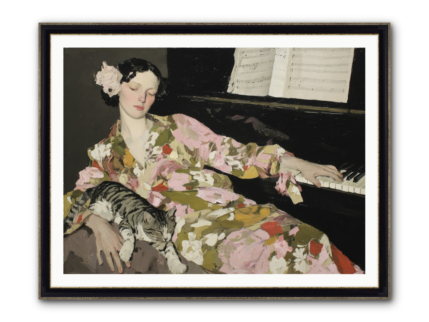 Before the Garden Woke Framed Print - Black & Gold 48x36