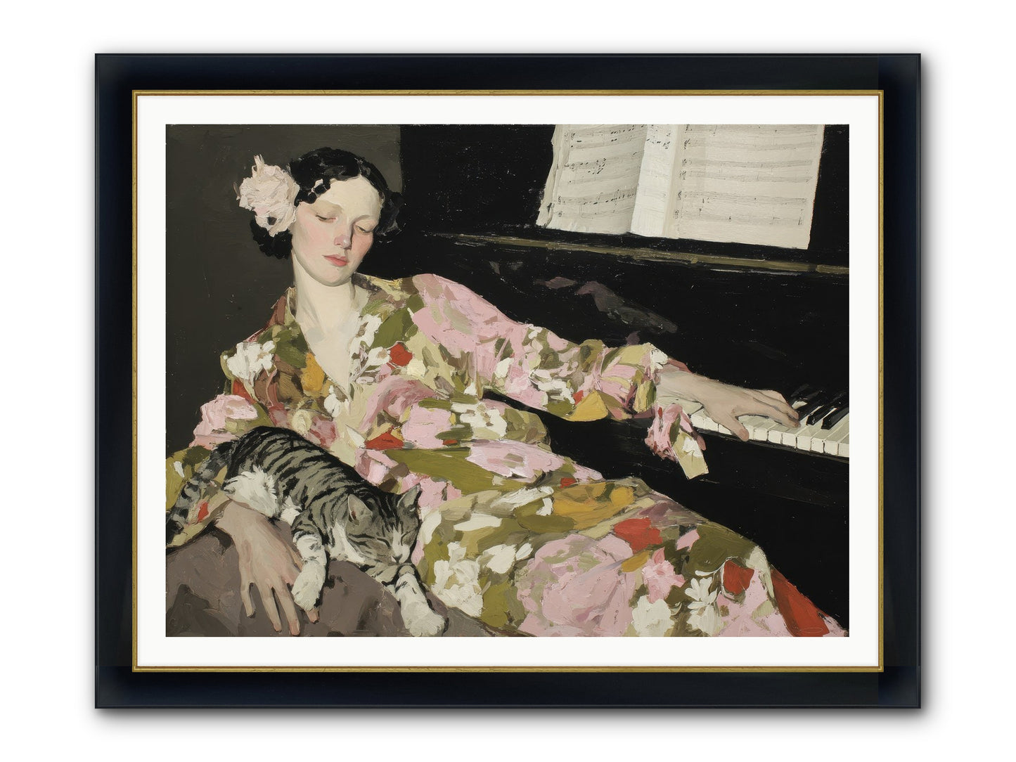 Before the Garden Woke Framed Print - Wide Black w/Gold 48x36