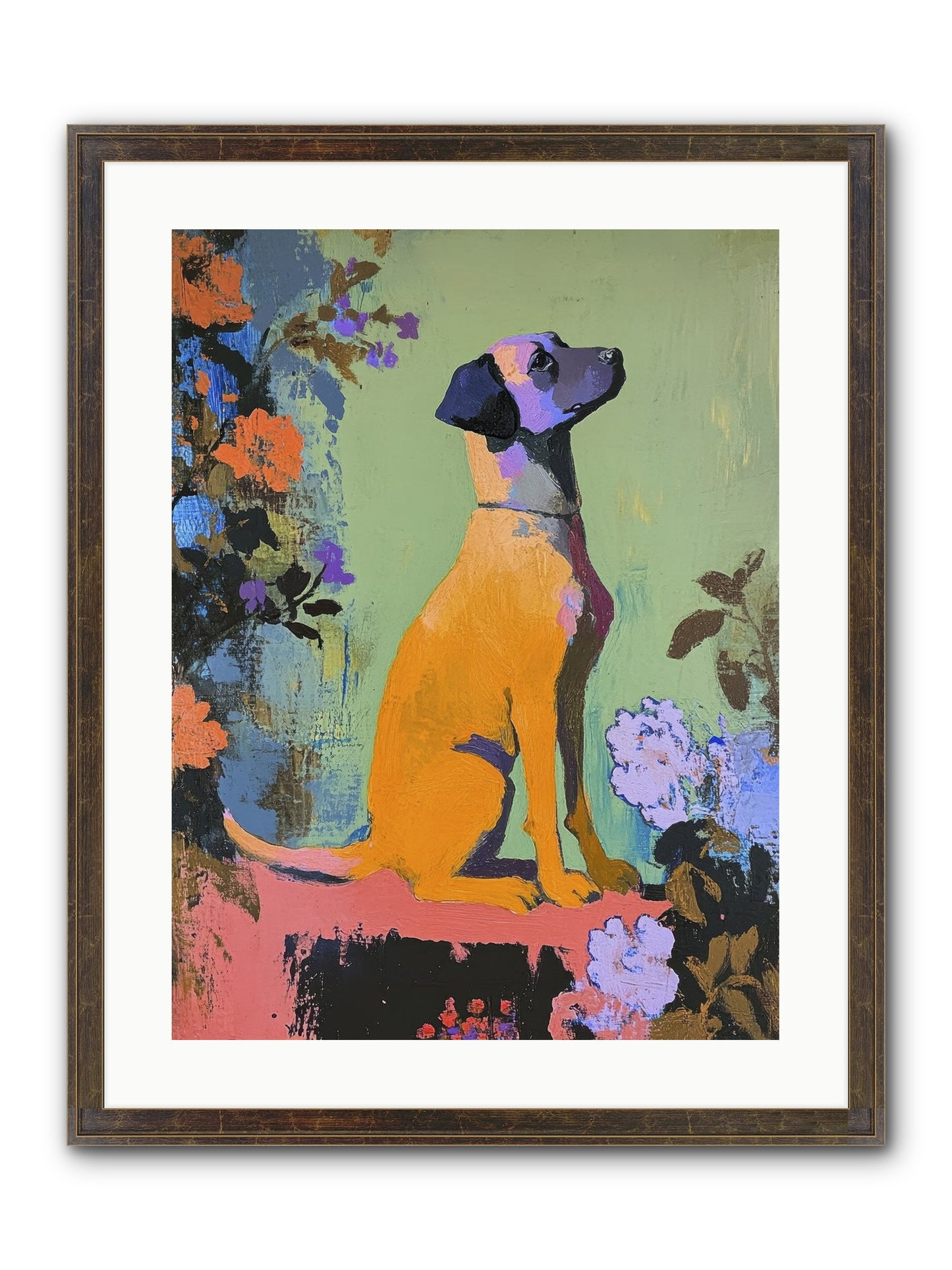 Behind The Honeysuckle Framed Print - Slimwoods Black/Gold 18x24