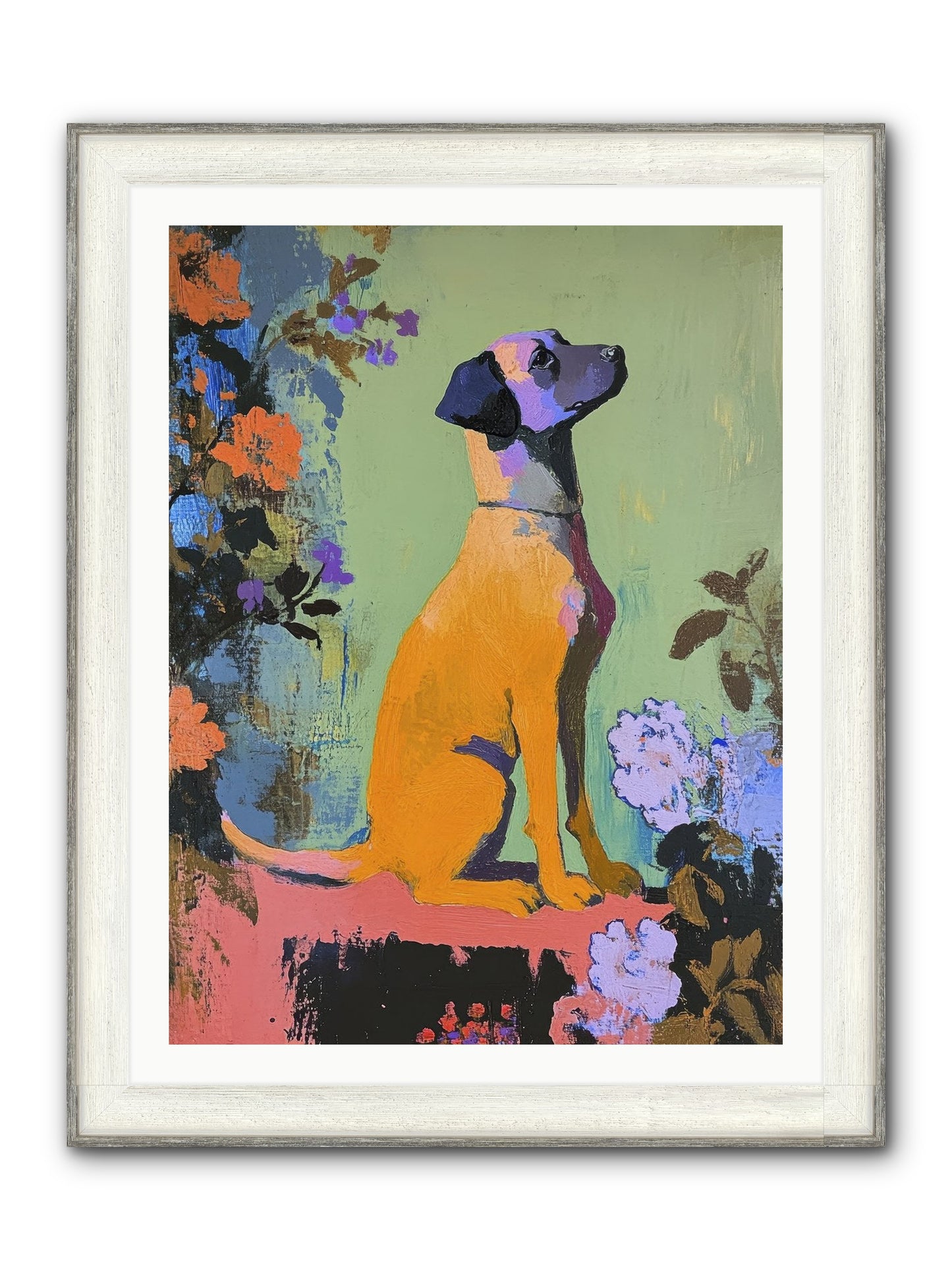 Behind The Honeysuckle Framed Print - Driftwood White 30x40