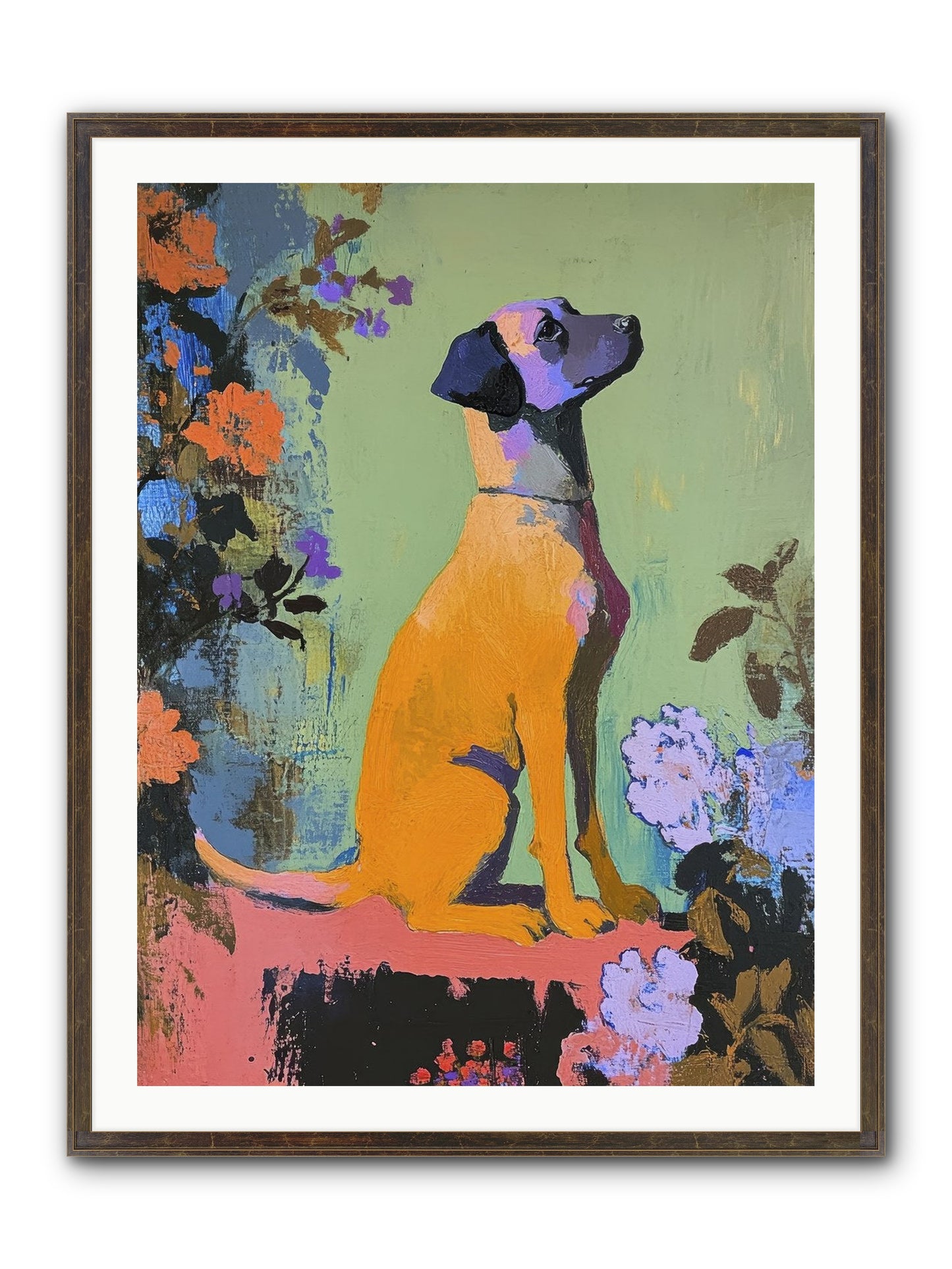 Behind The Honeysuckle Framed Print - Slimwoods Black/Gold 30x40