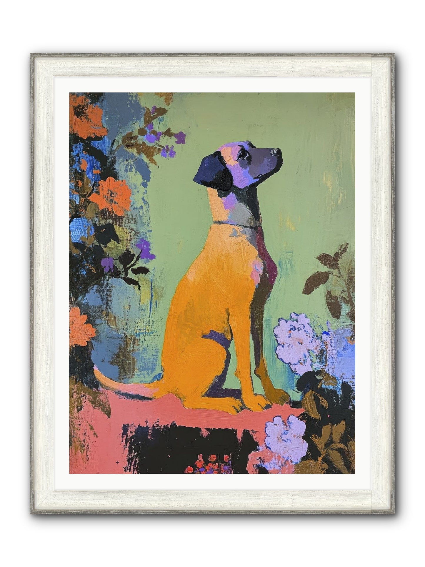 Behind The Honeysuckle Framed Print - Driftwood White 36x48