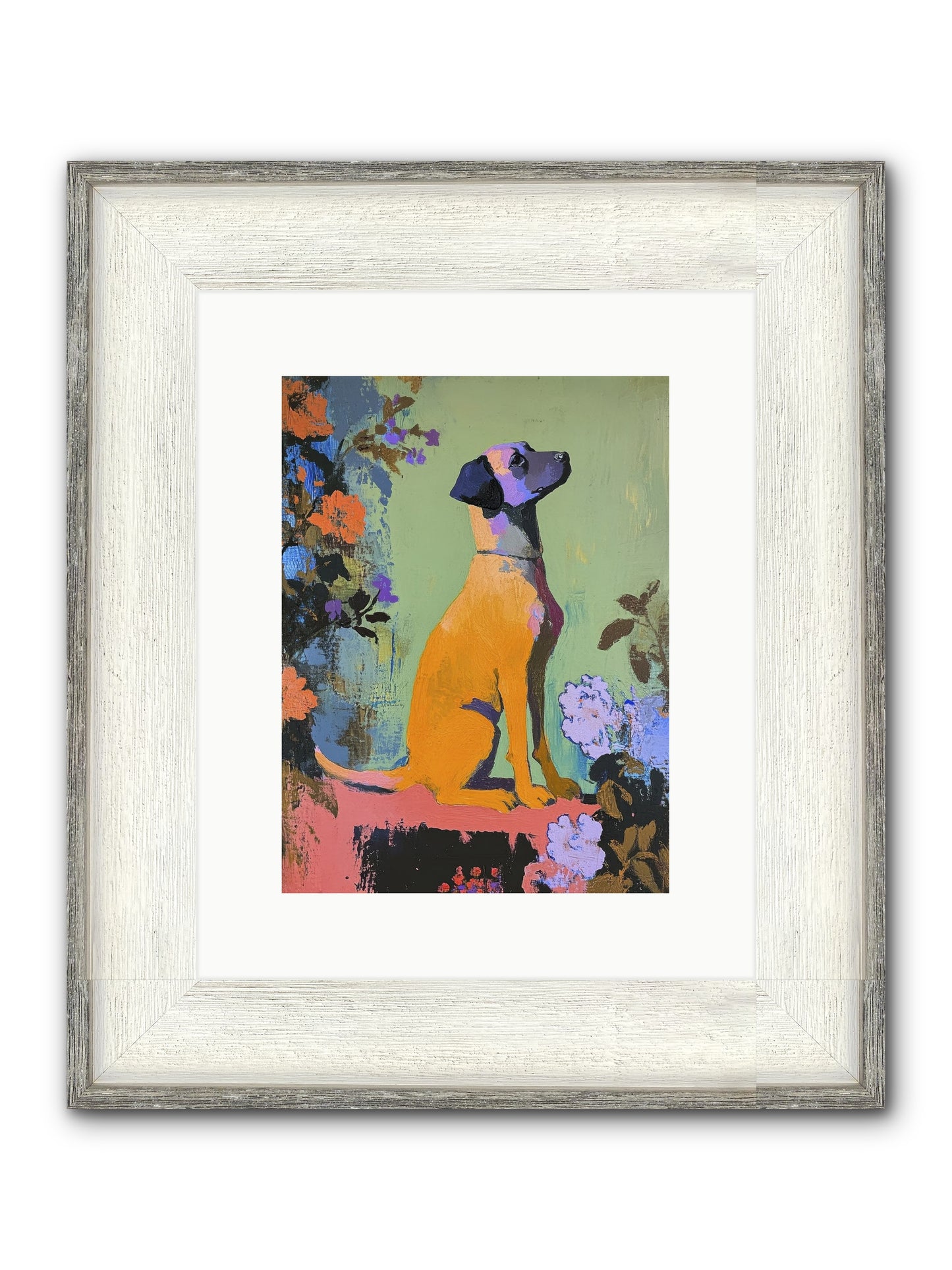 Behind The Honeysuckle Framed Print - Driftwood White 9x12