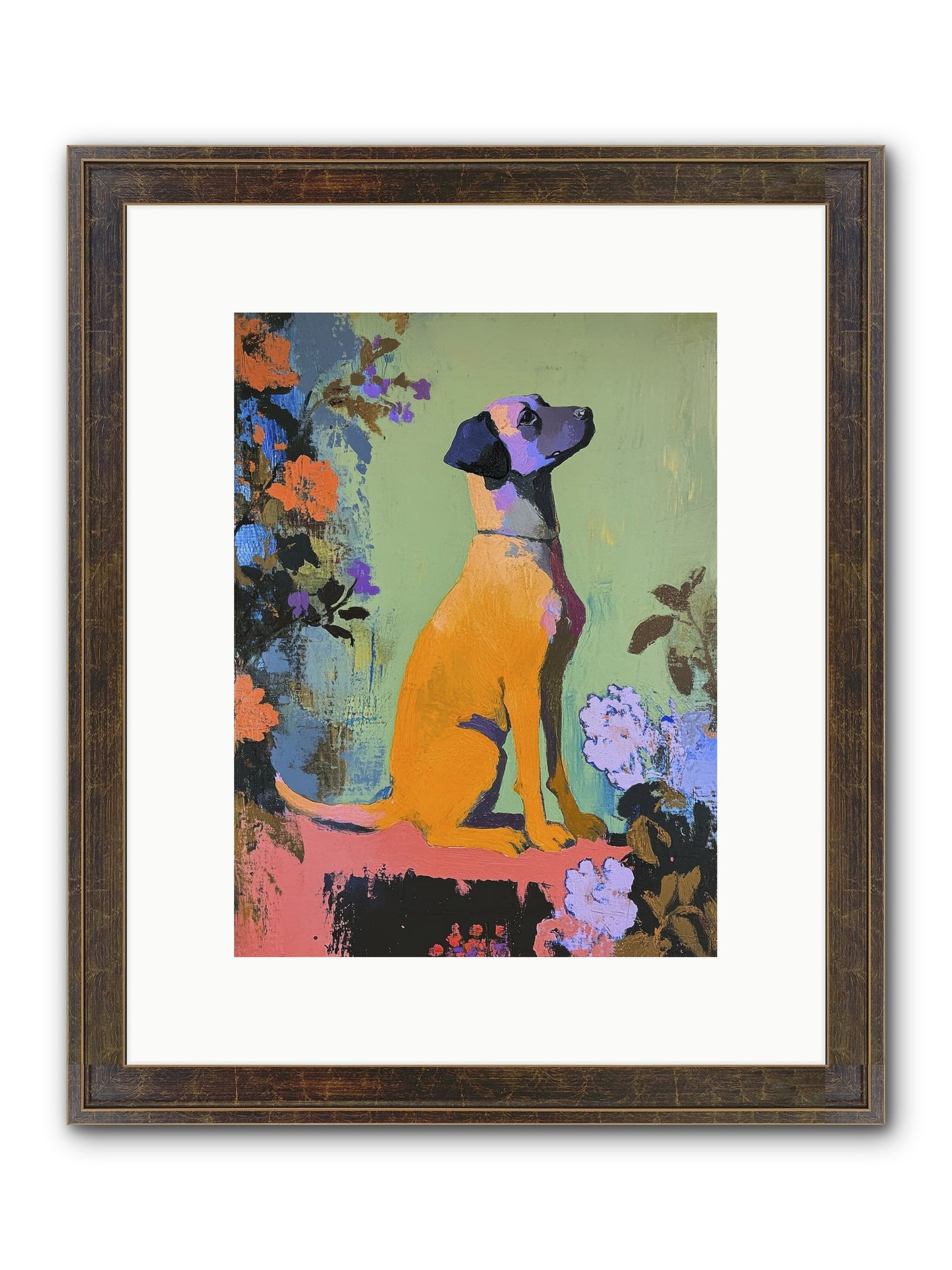 Behind The Honeysuckle Framed Print - Slimwoods Black/Gold 9x12