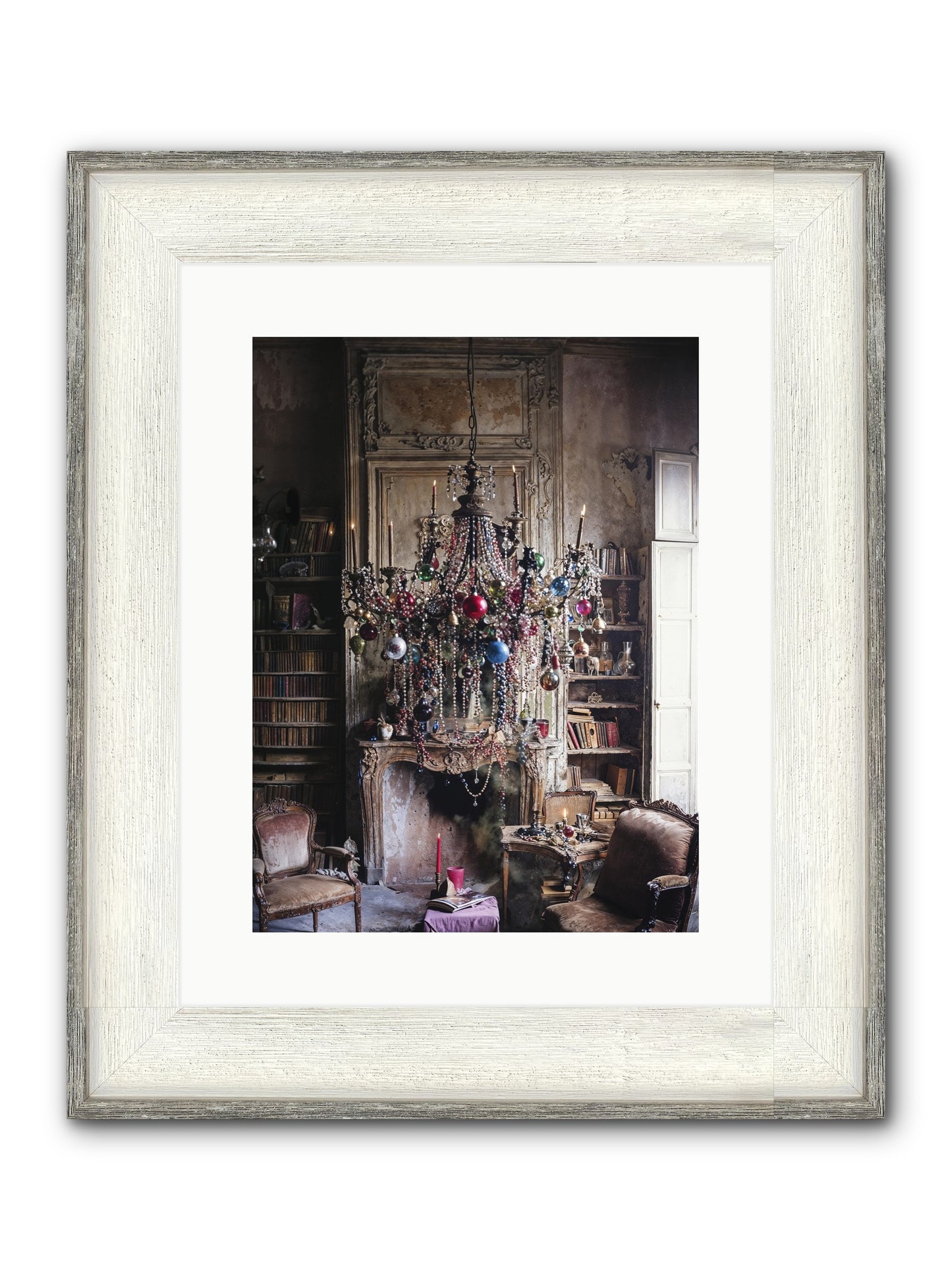 Behind The Velvet Drapes Framed Print - Driftwood White 12x16