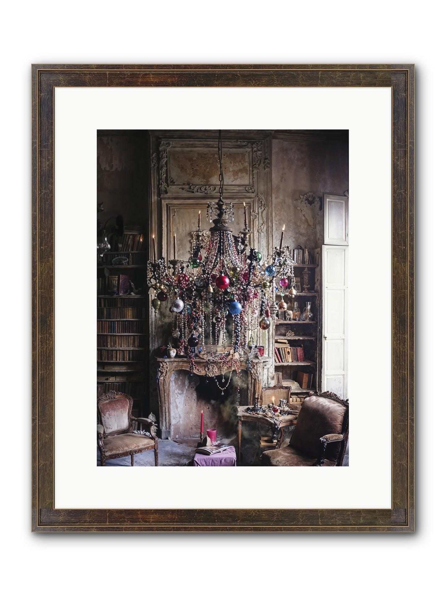 Behind The Velvet Drapes Framed Print - Slimwoods Black/Gold 12x16