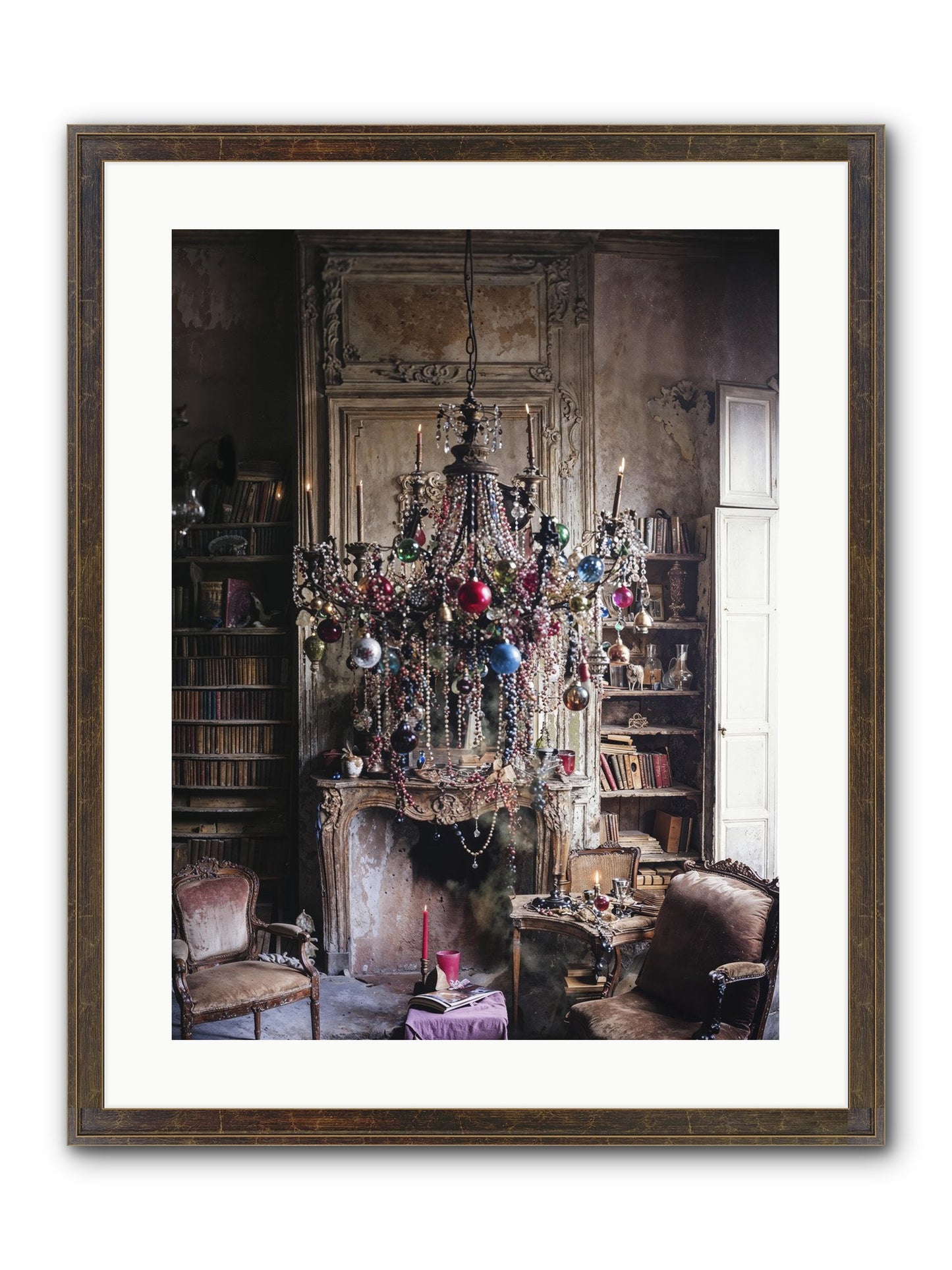 Behind The Velvet Drapes Framed Print - Slimwoods Black/Gold 18x24