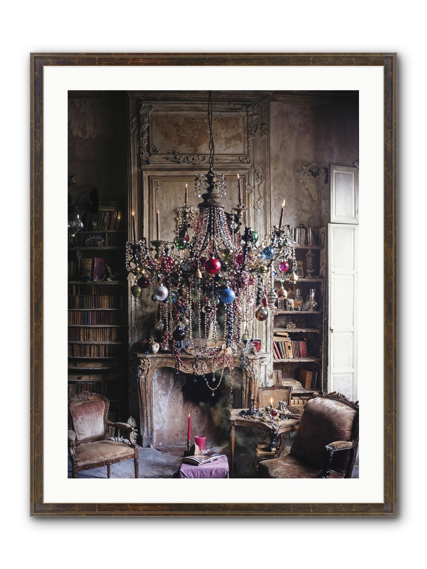 Behind The Velvet Drapes Framed Print - Slimwoods Black/Gold 24x32