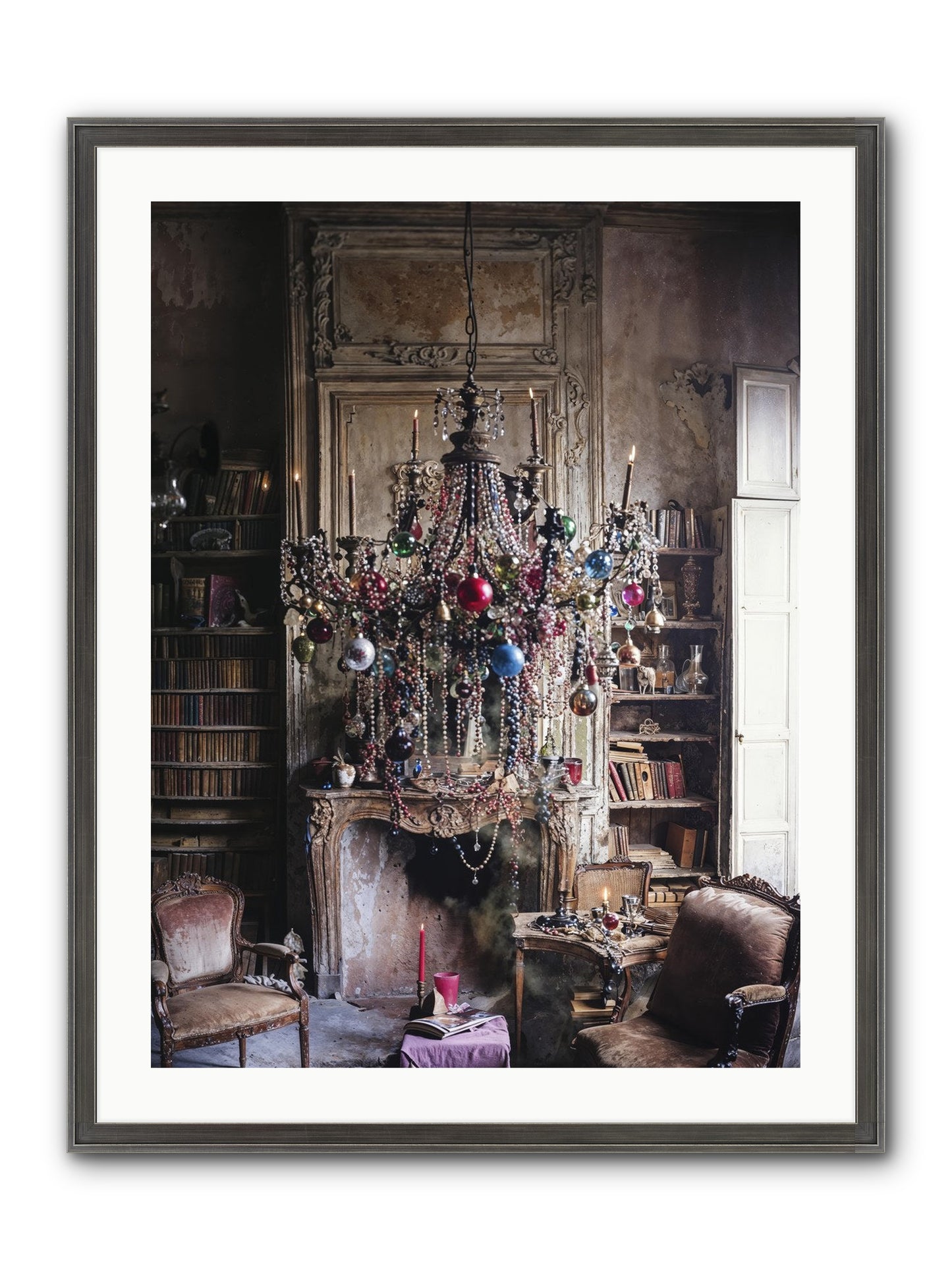 Behind The Velvet Drapes Framed Print - Slimwoods Black/Silver 24x32