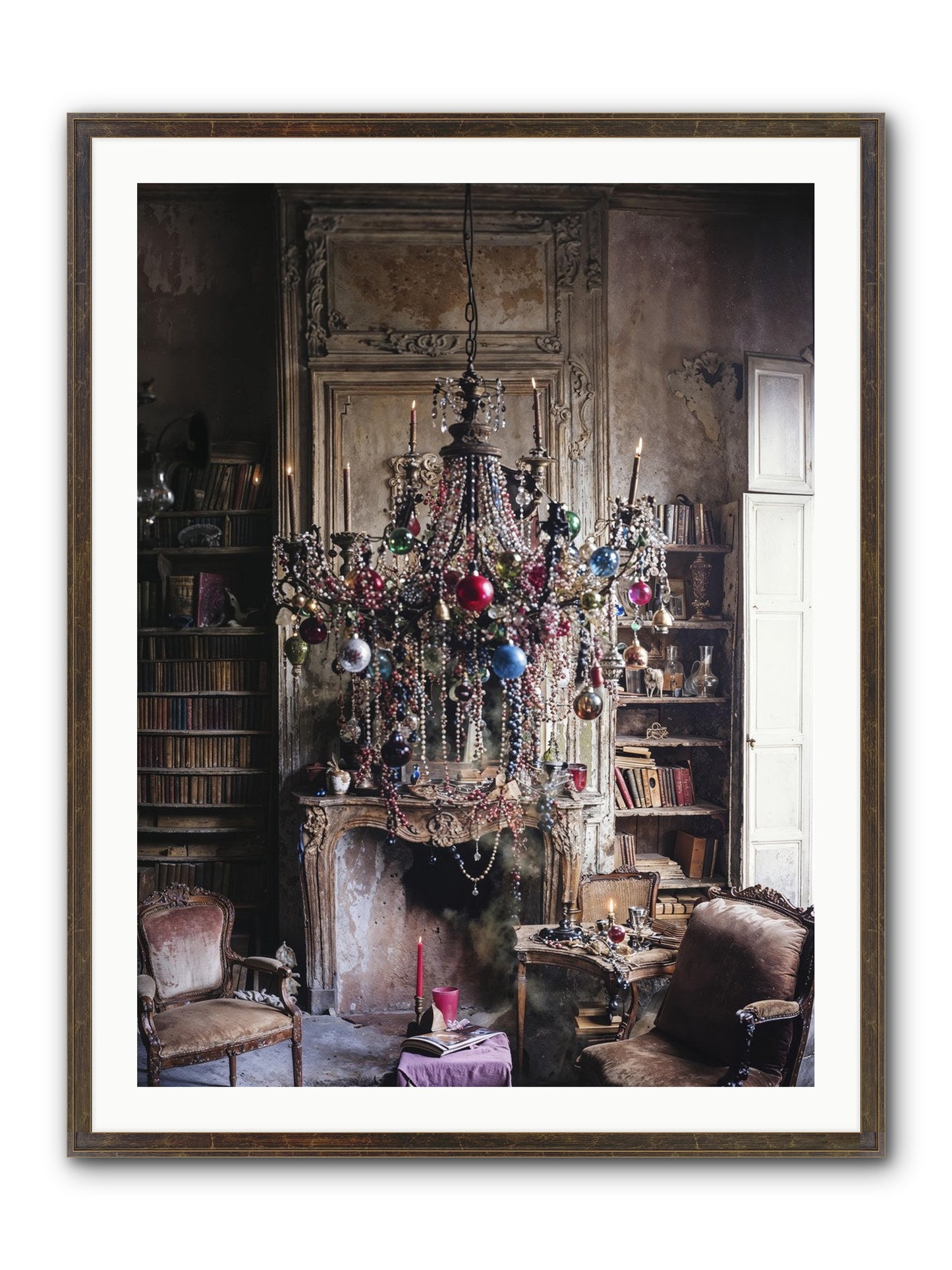 Behind The Velvet Drapes Framed Print - Slimwoods Black/Gold 30x40