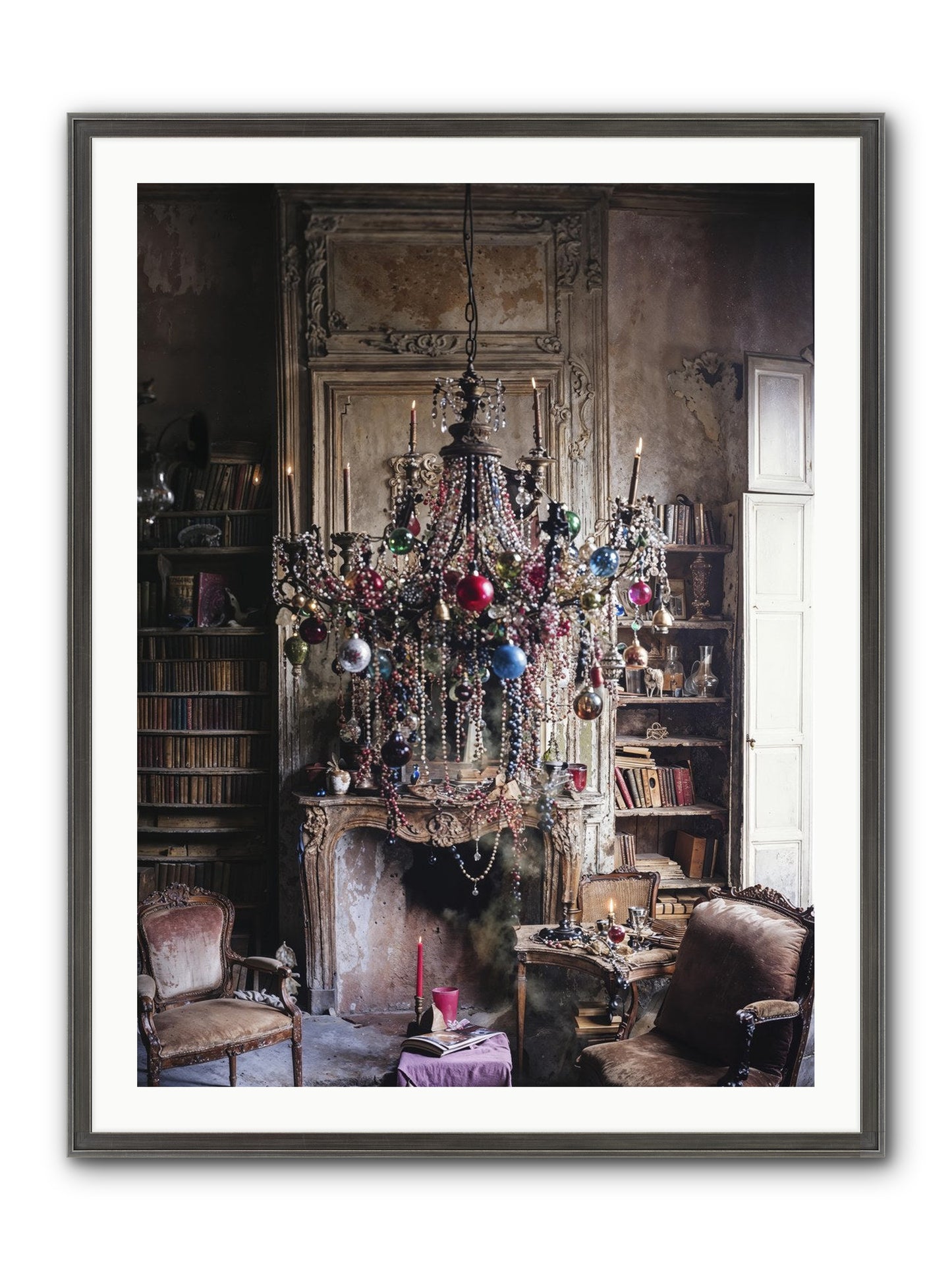 Behind The Velvet Drapes Framed Print - Slimwoods Black/Silver 30x40