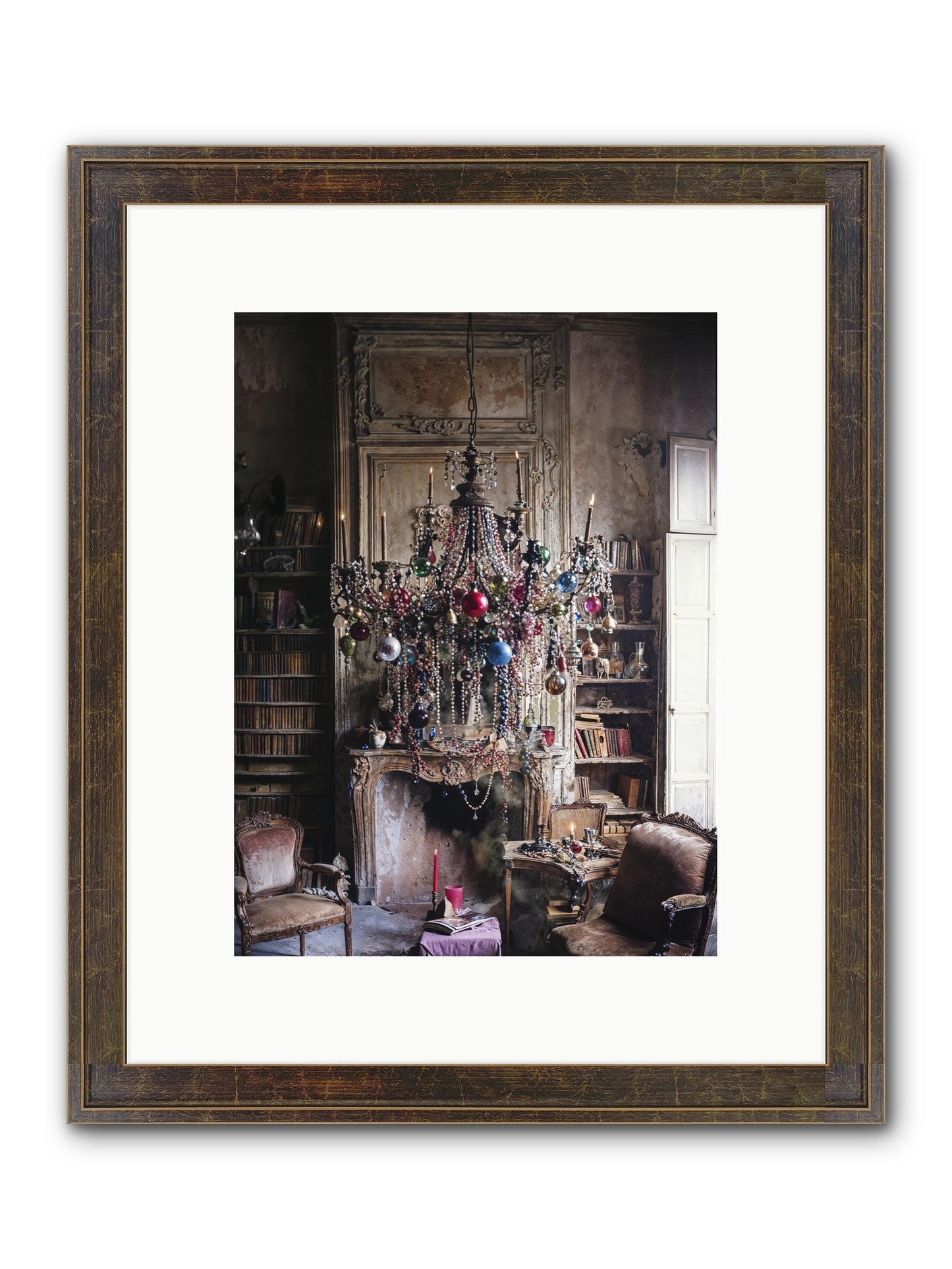 Behind The Velvet Drapes Framed Print - Slimwoods Black/Gold 9x12